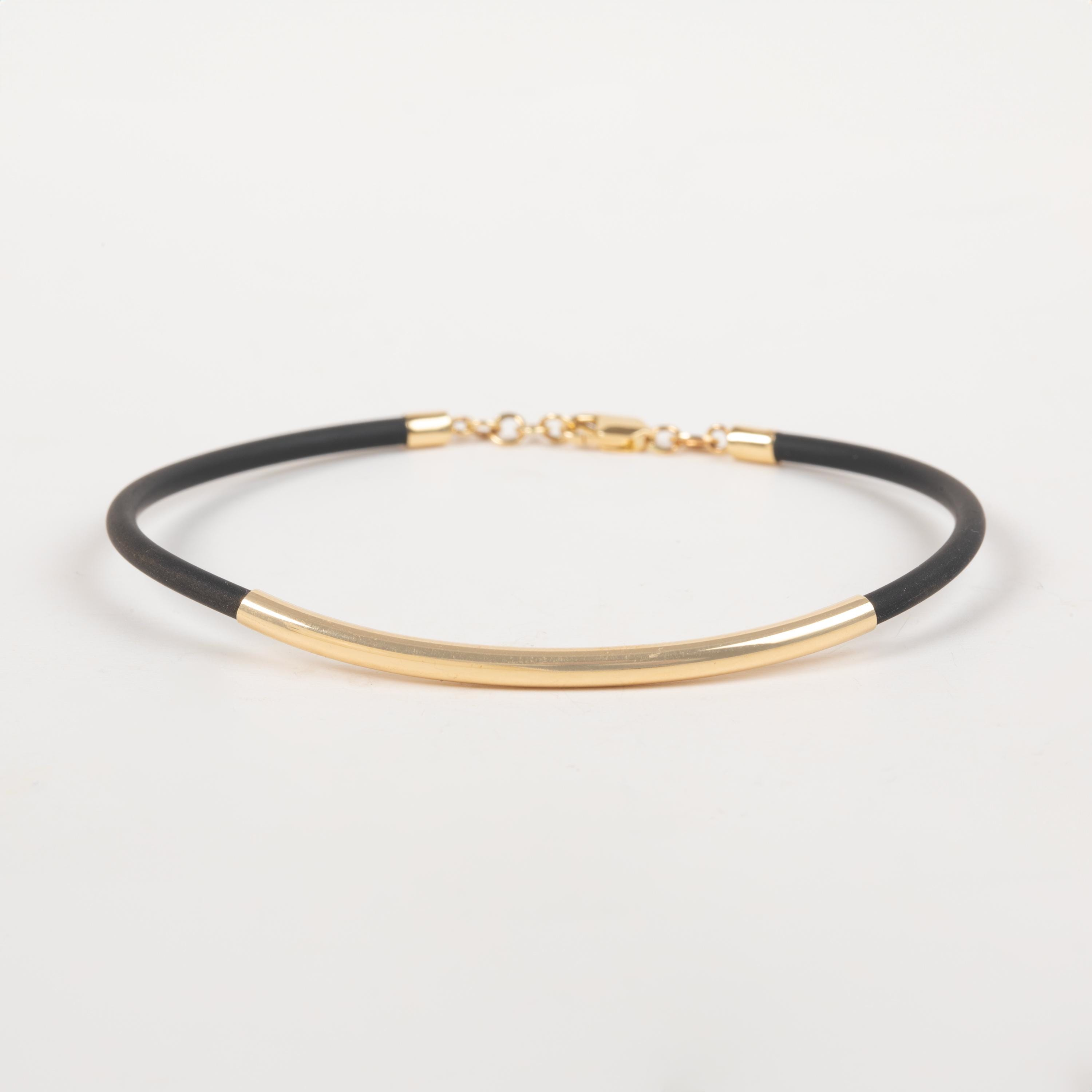 Gold Bar Rubber Bracelet