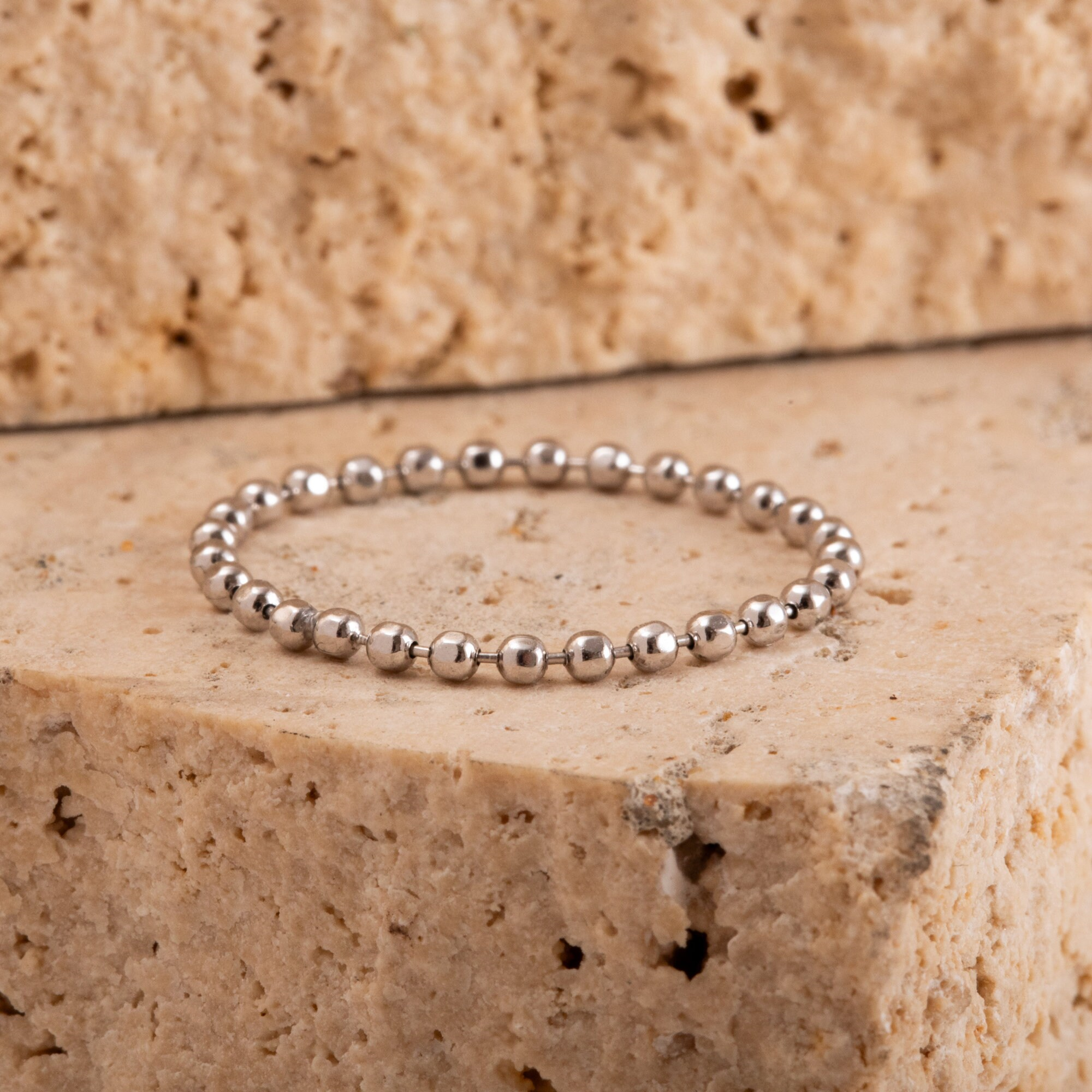 Gold Ball Bead Stackable Ring