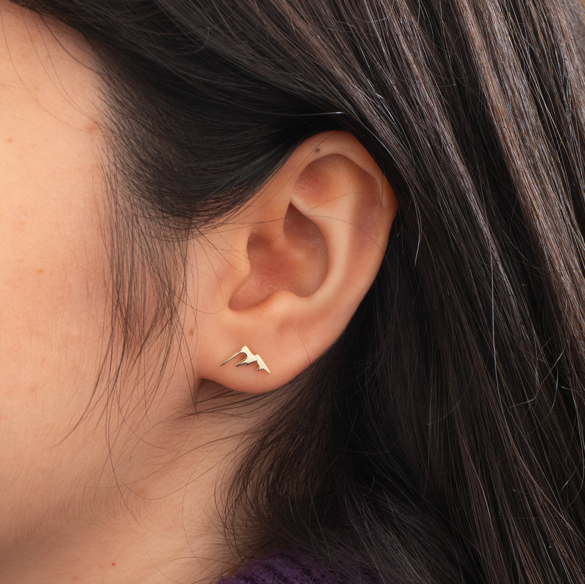 Gold Mountain Stud Earrings