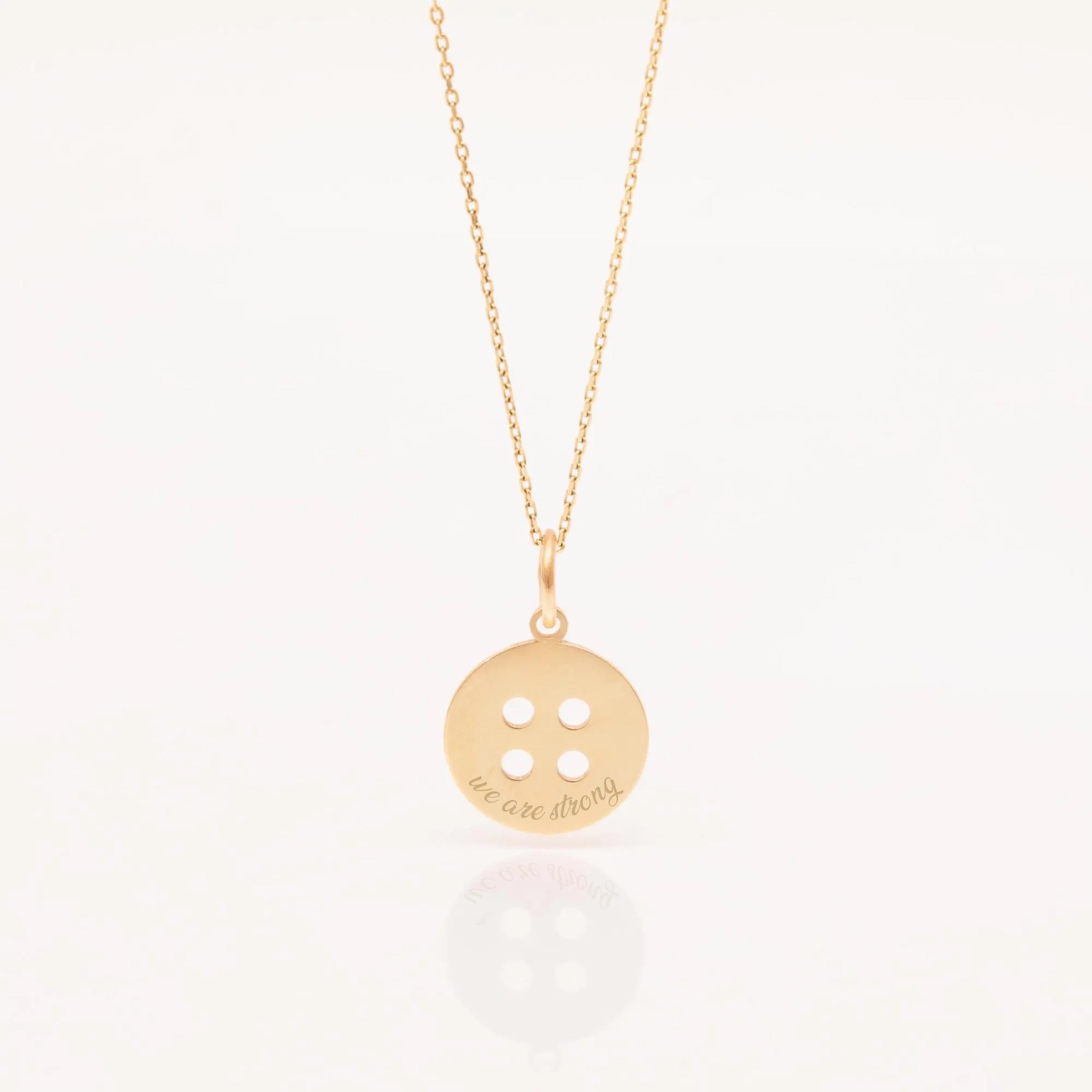 Gold Minimal Button Necklace