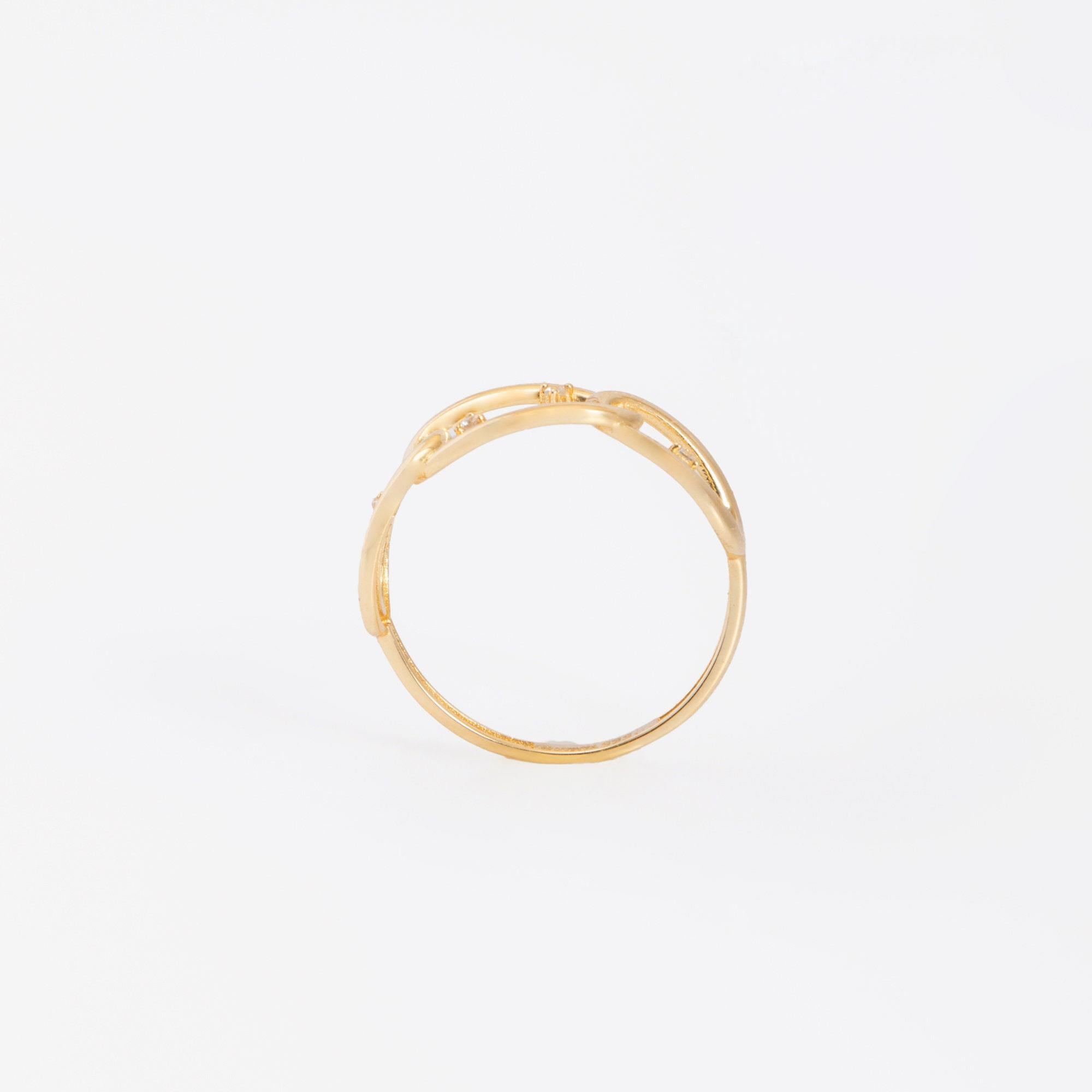 Solid Gold Diamond Chain Ring