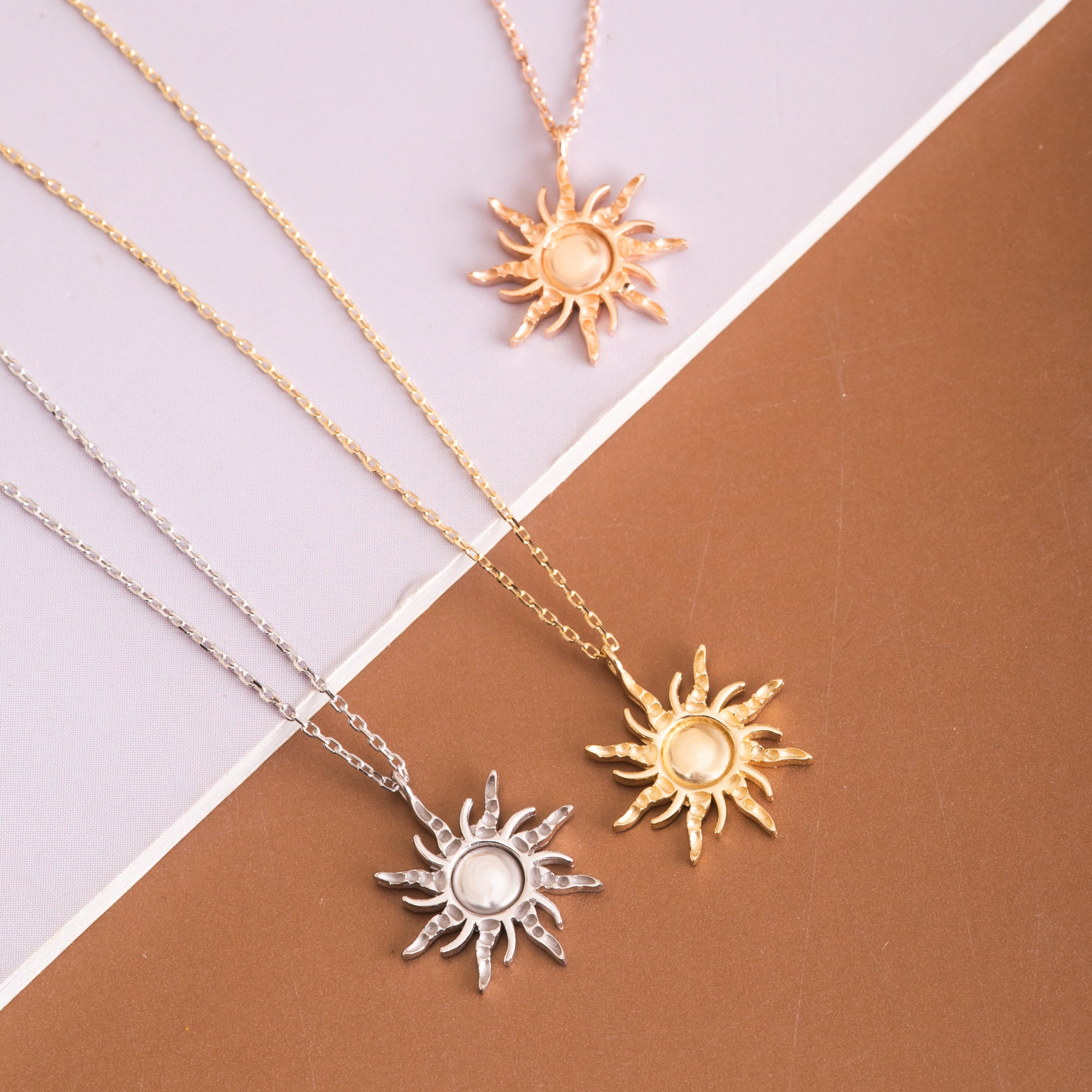 Gold Sun Charm Necklace