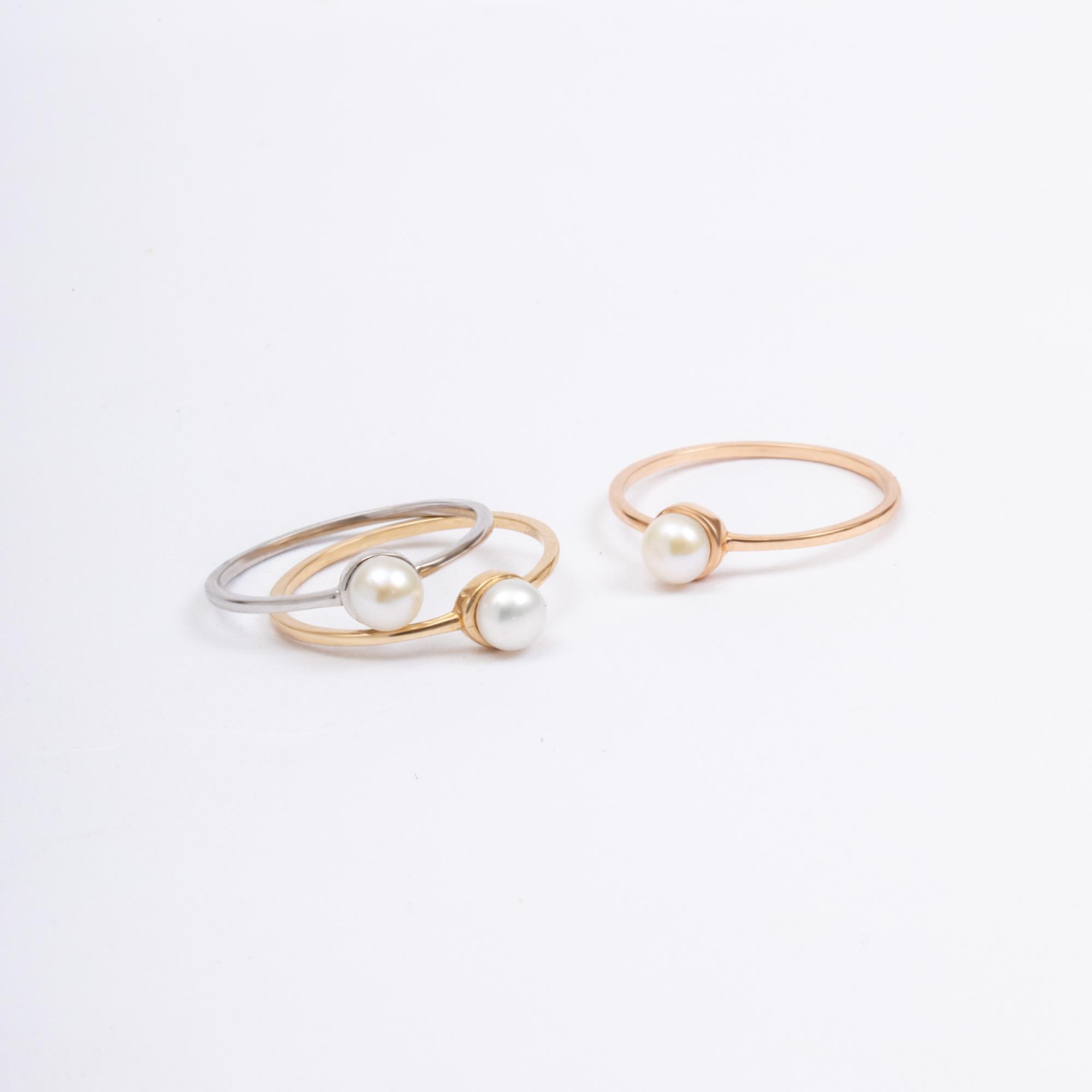 Solid Gold Pearl Ring