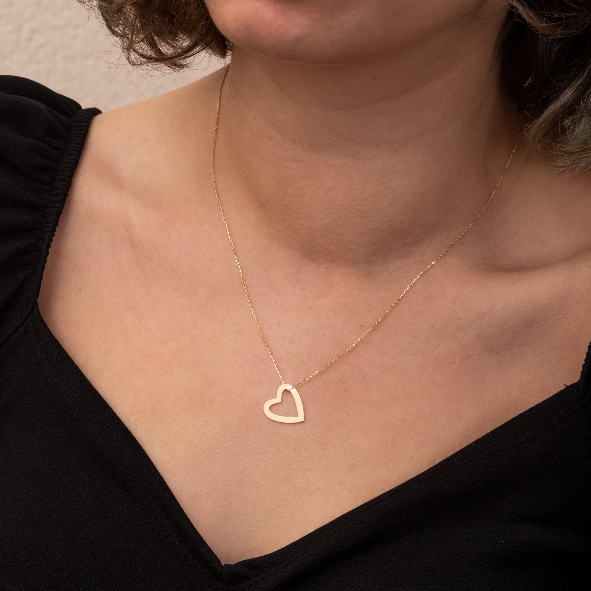 Gold Personalized Heart Necklace