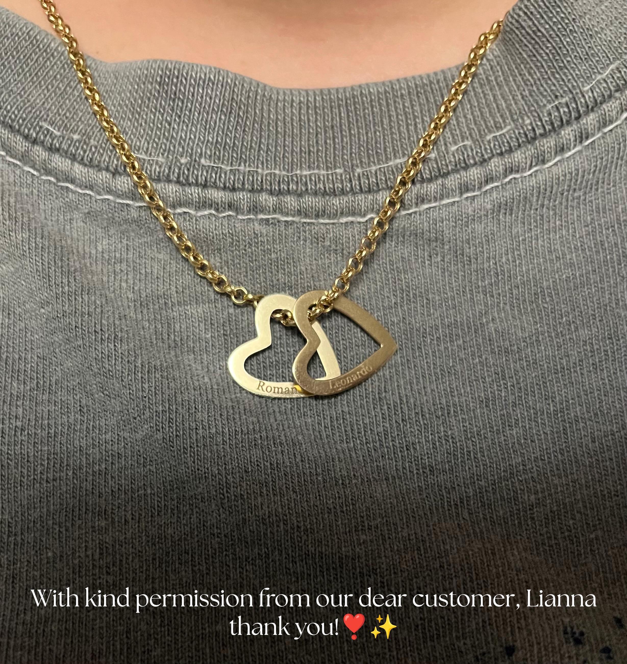 Gold Personalized Heart Necklace