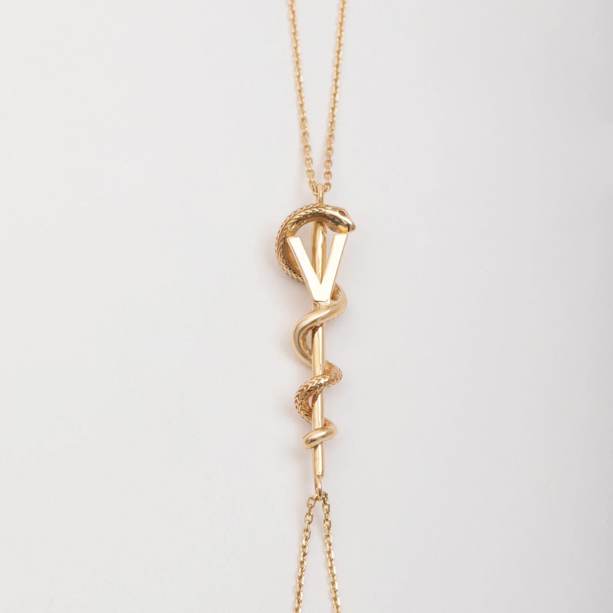 Gold Caduceus Bracelet