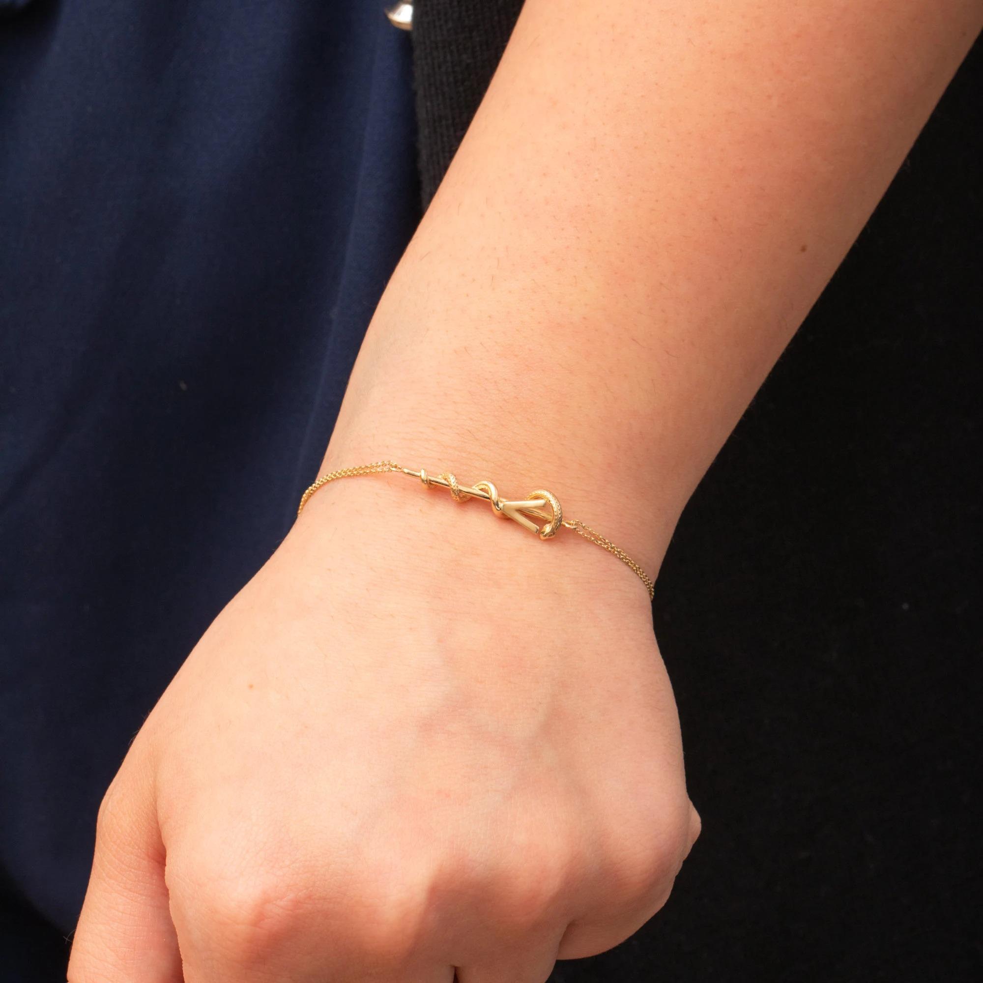 Gold Caduceus Bracelet