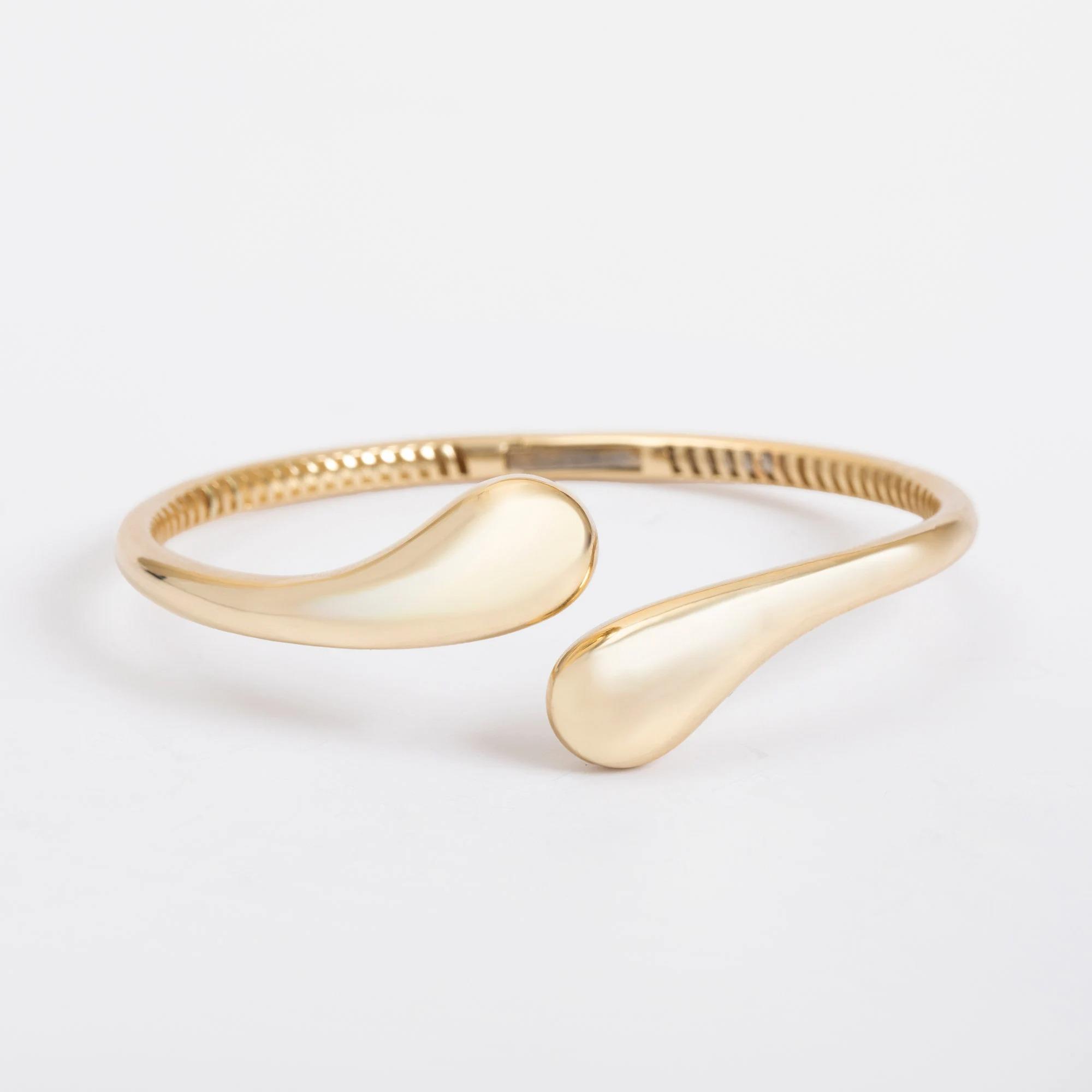 Gold Luxury Hinged Cuff Bangle