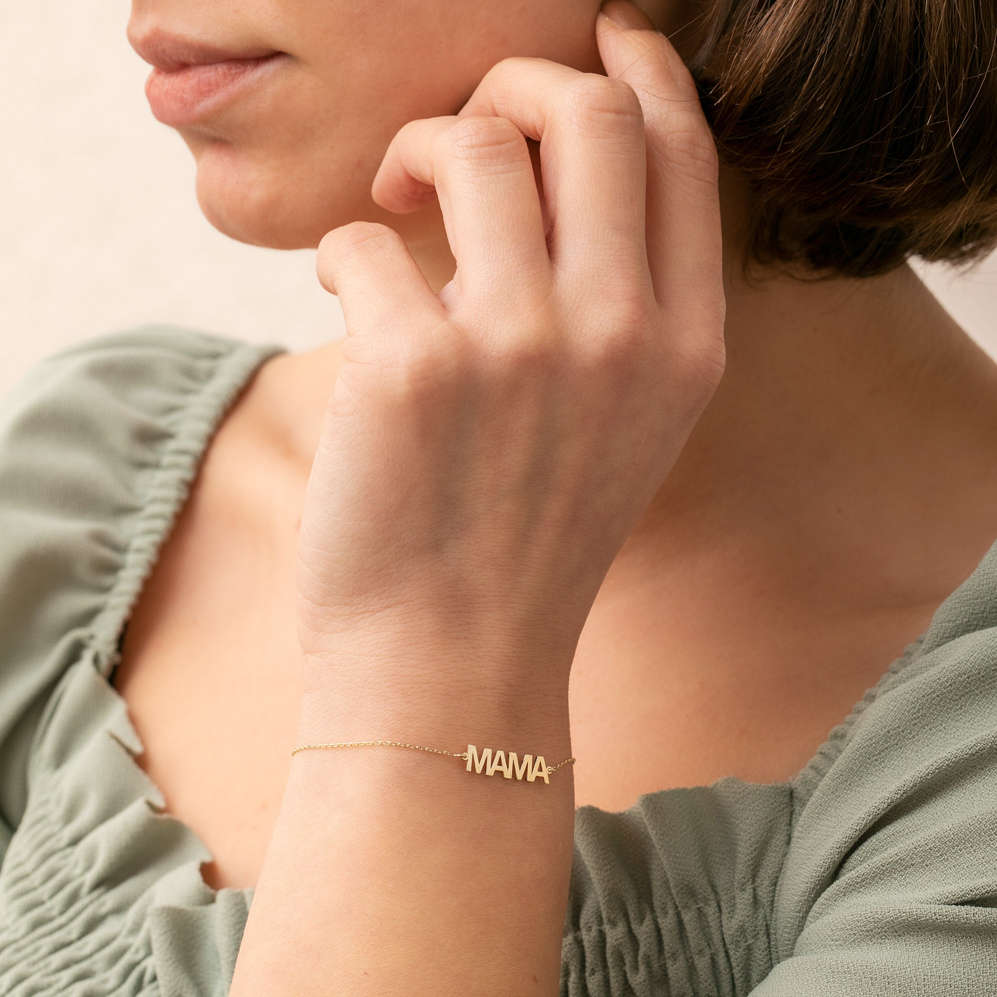Gold Personalized Initial Bracelet