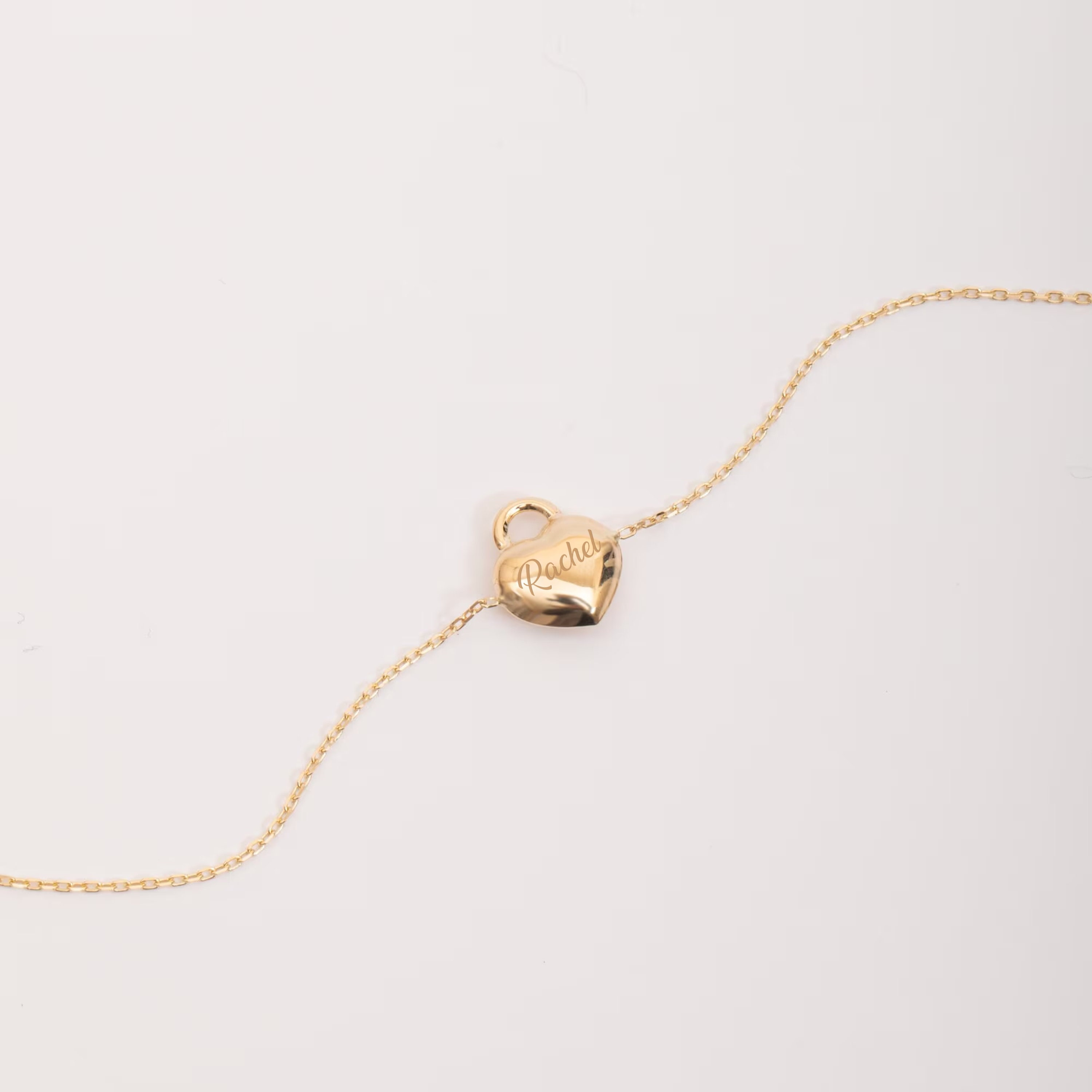 Gold Personalized Heart Bracelet