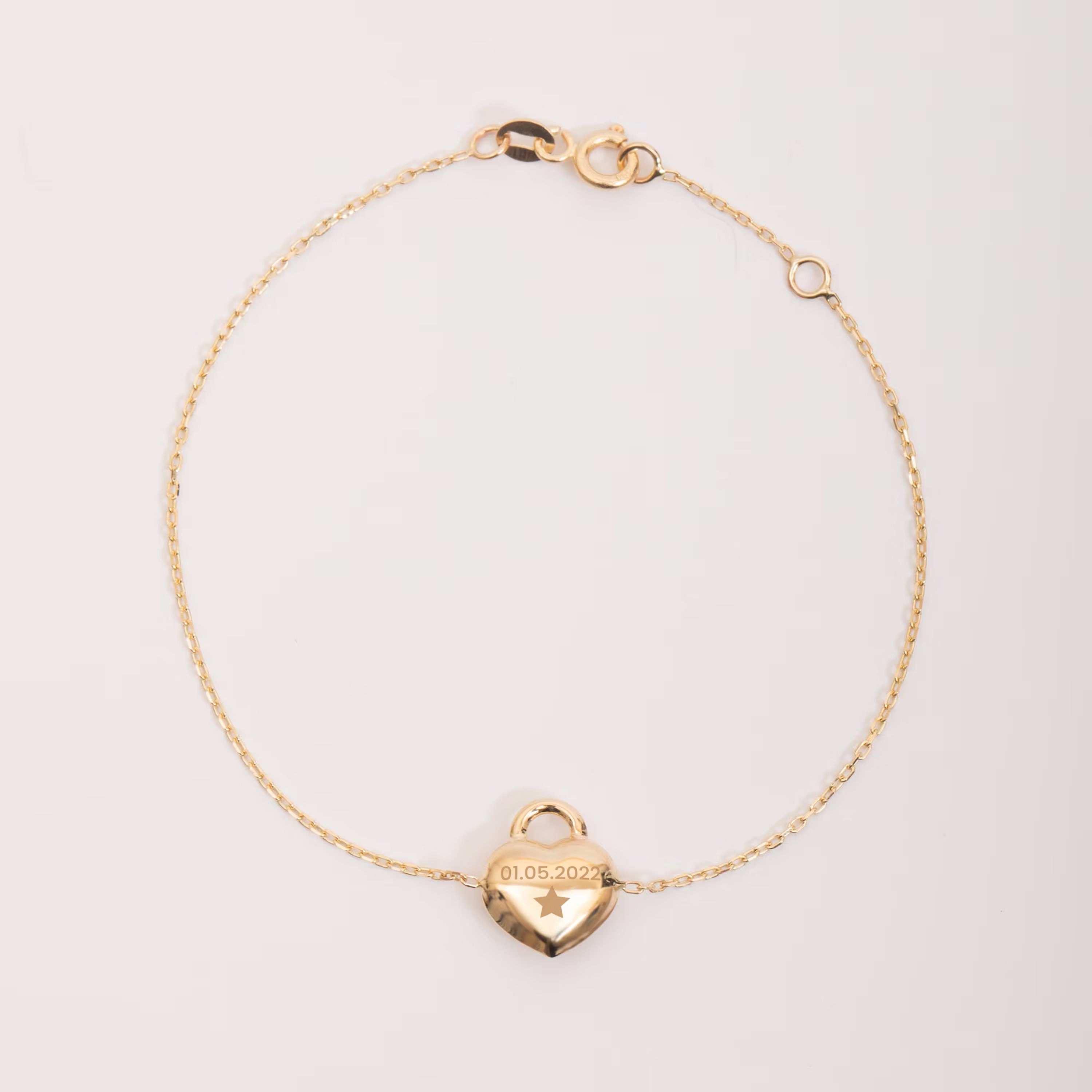 Gold Personalized Heart Bracelet