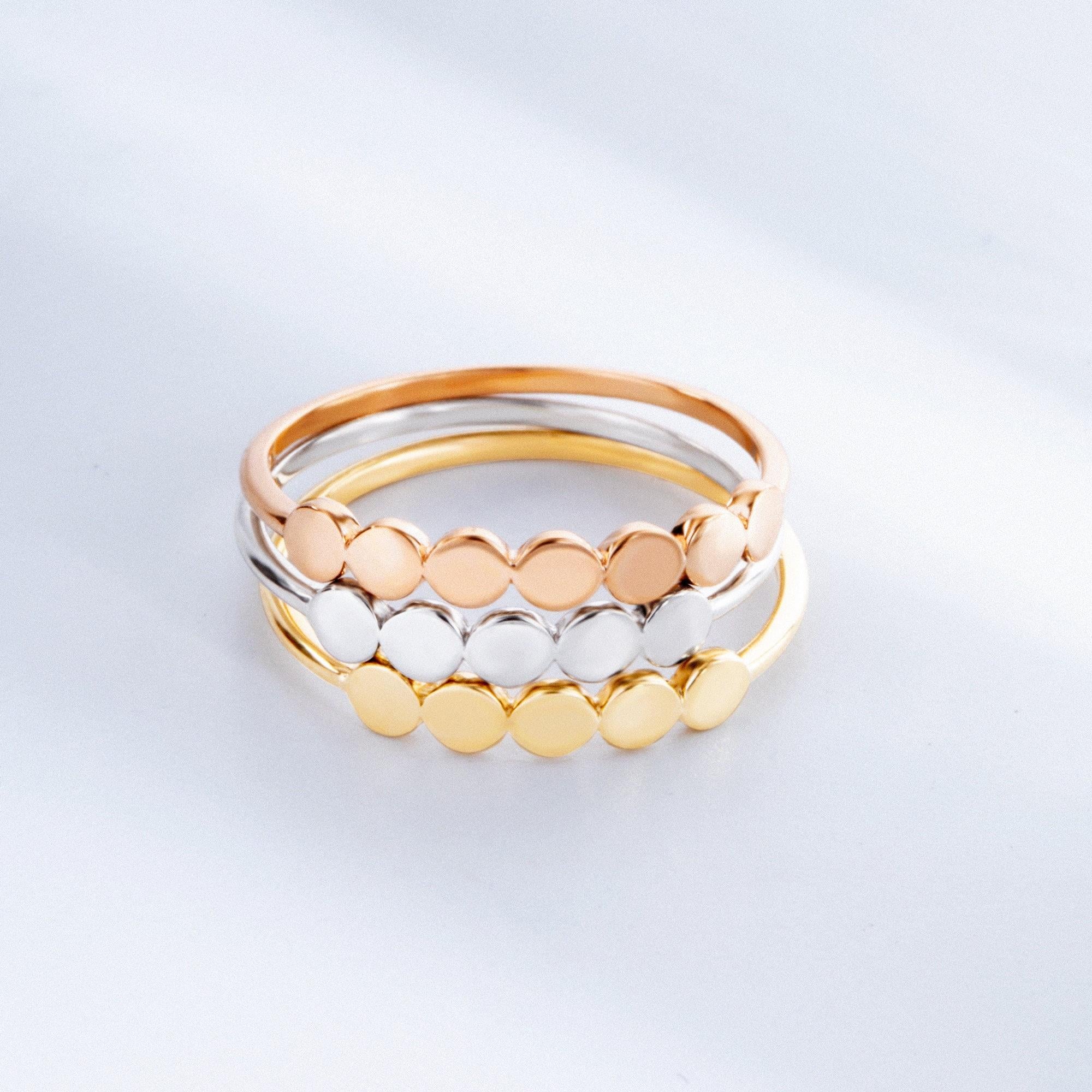 Gold Personalized Tiny Dot Ring