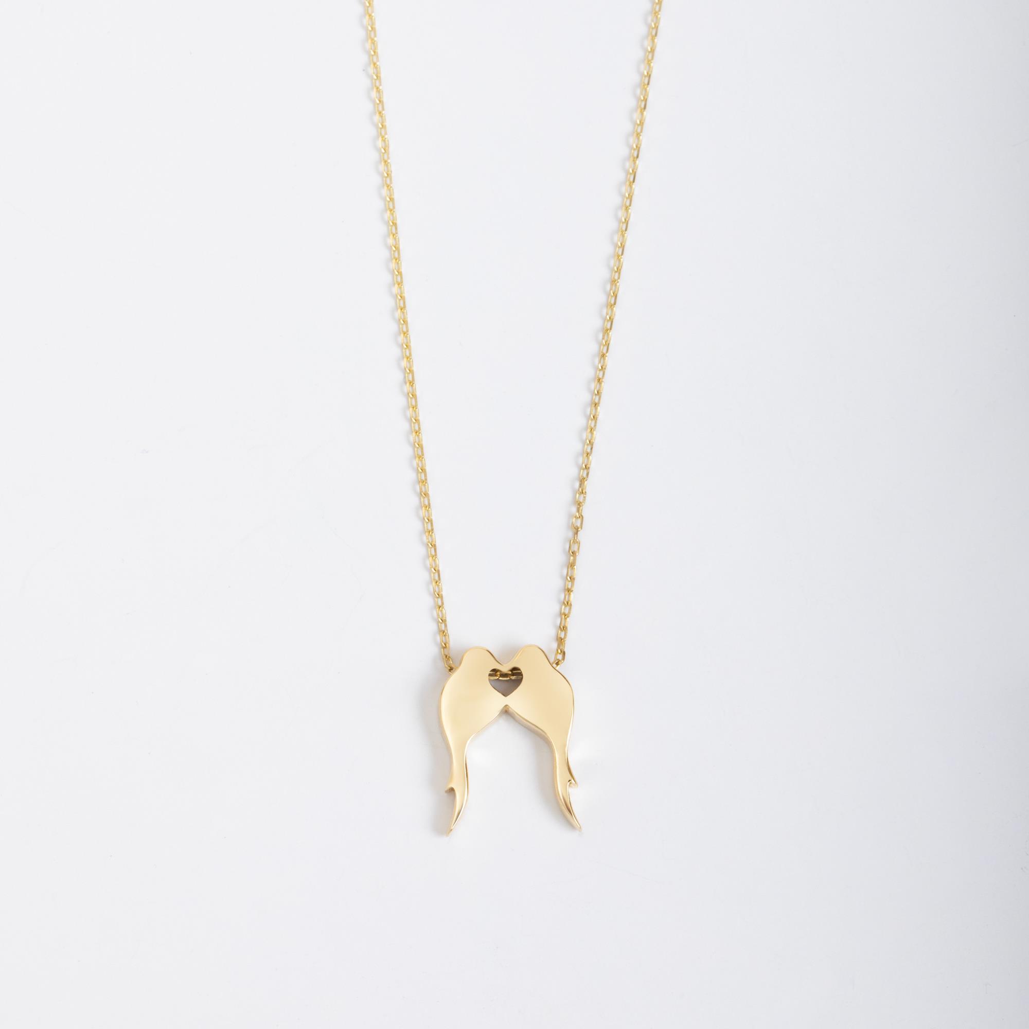 Solid Gold Dove Necklace