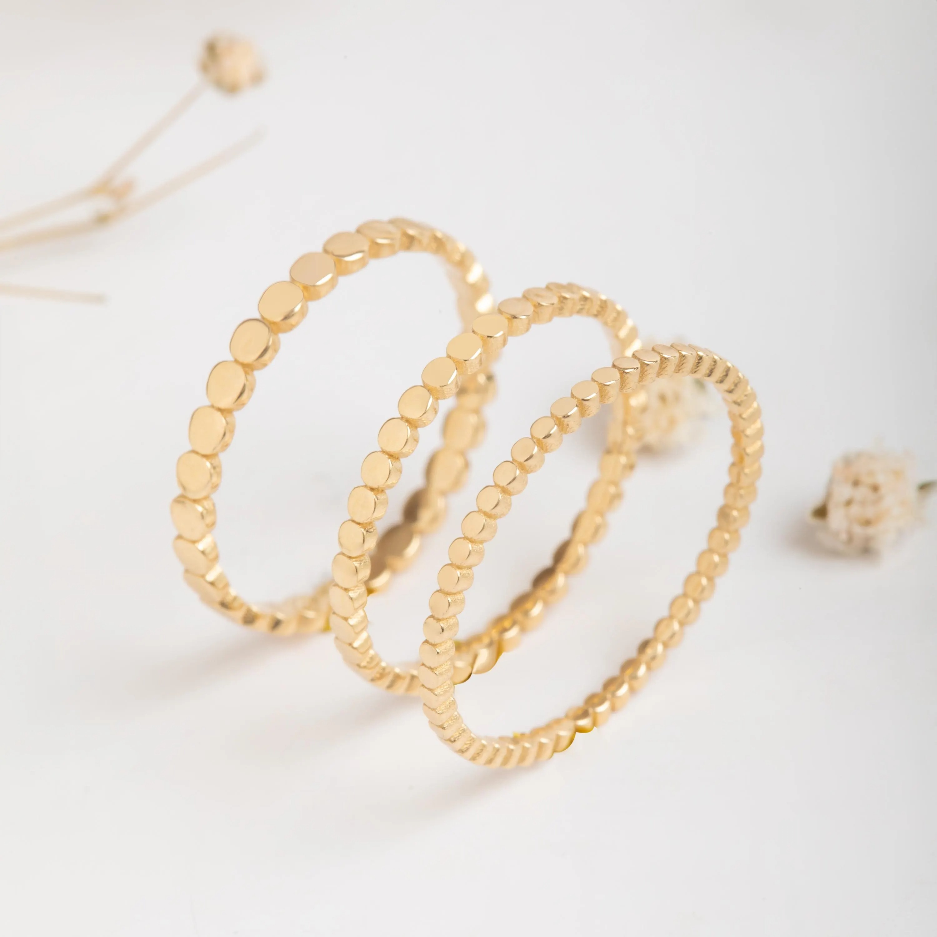 Gold Dot Rings