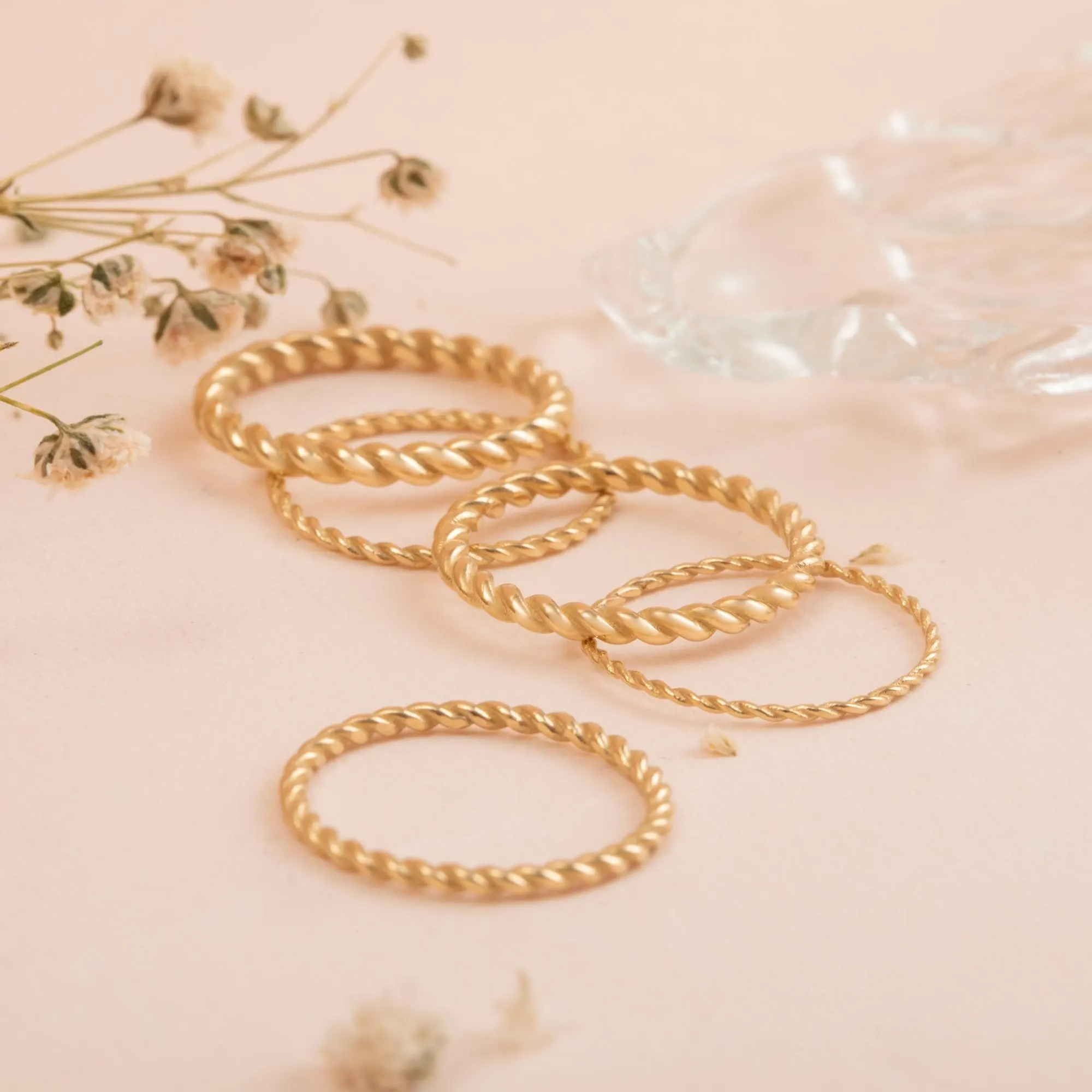 Gold Braided Rope Ring