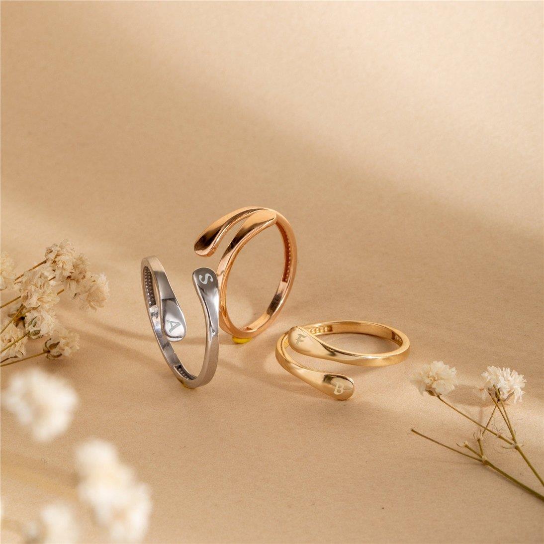 Solid Gold Paw Print Wrap Ring