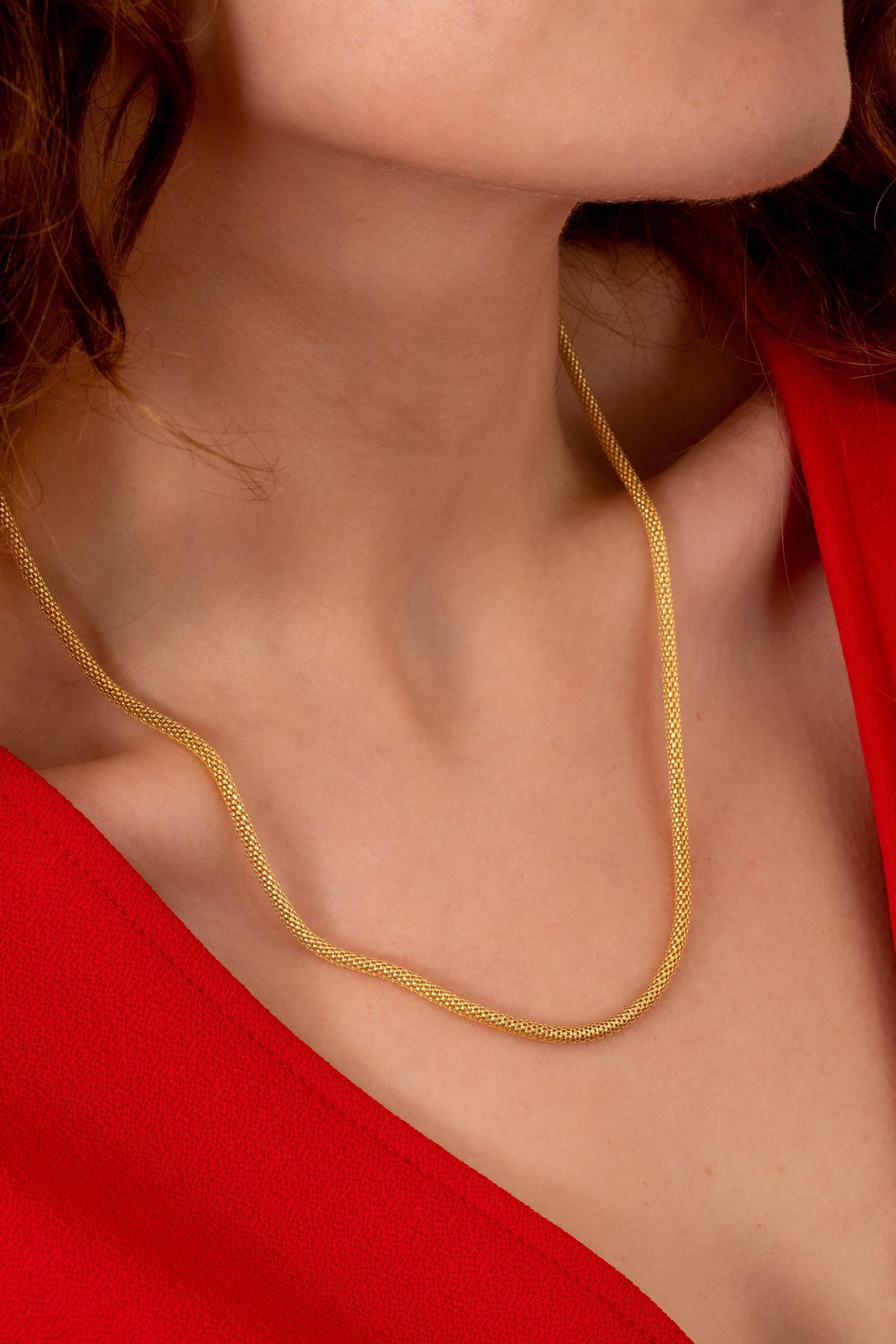 Gold Popcorn Chain Necklace