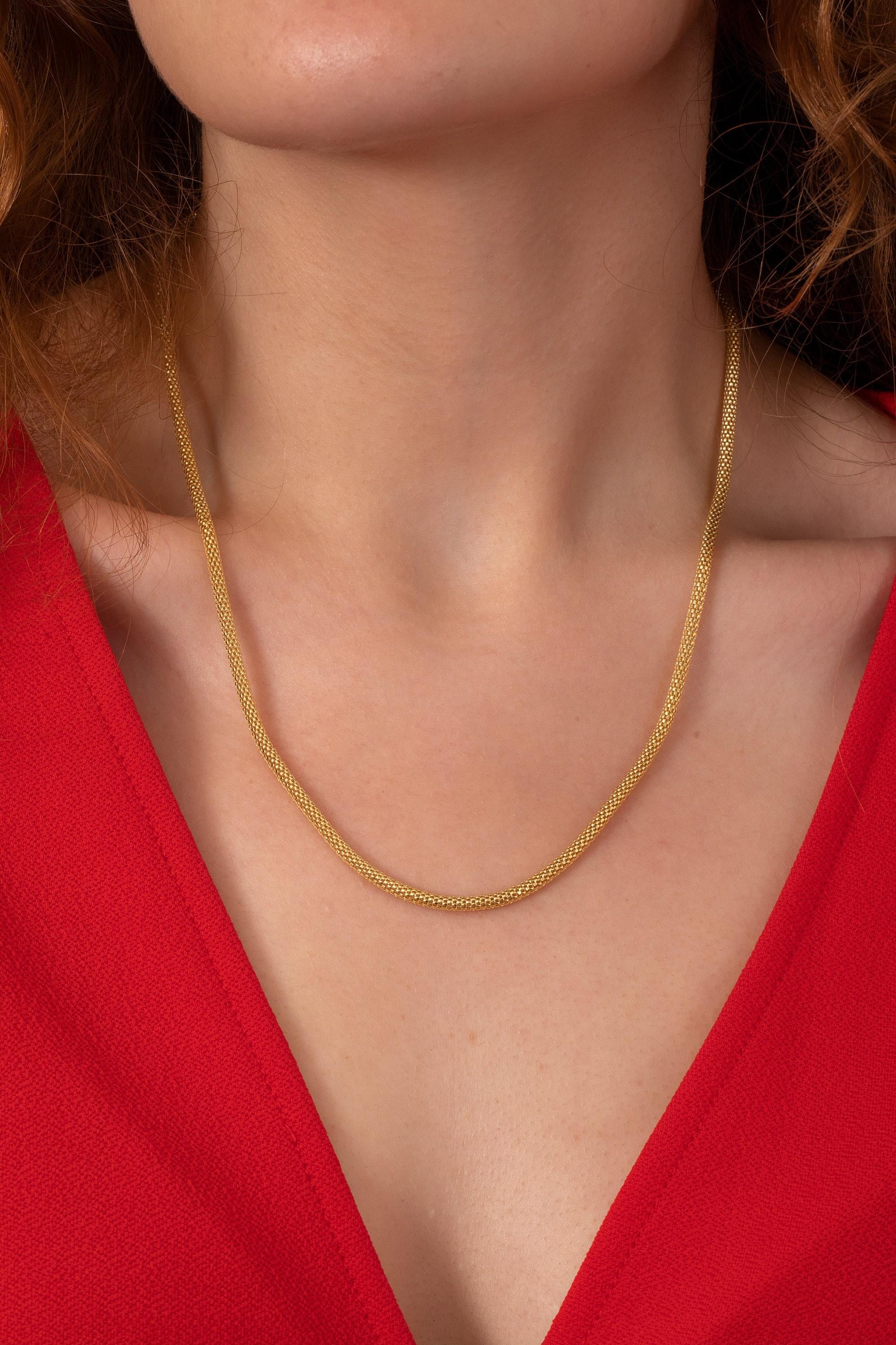 Gold Popcorn Chain Necklace