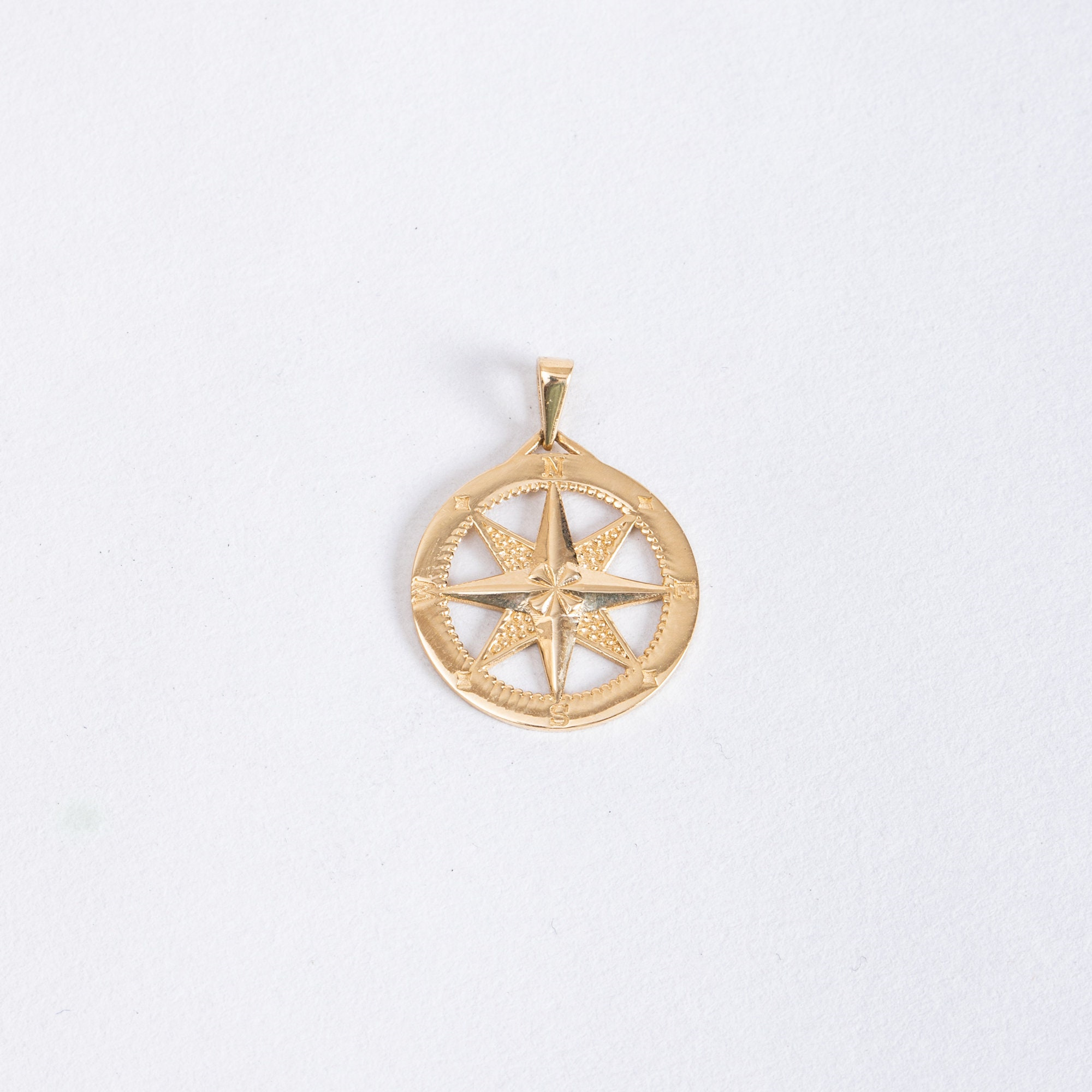 Gold Compass Pendant Necklace