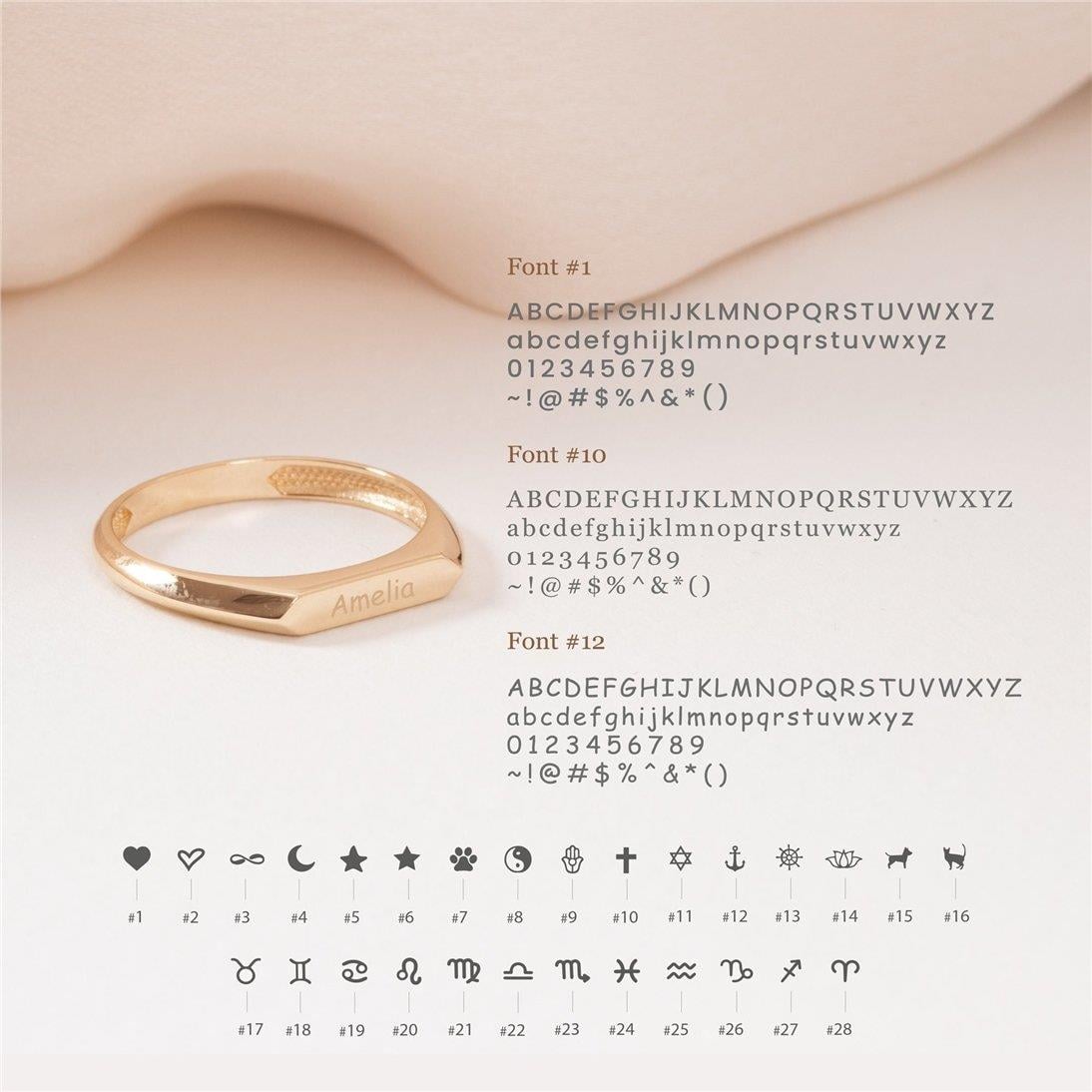 Solid Gold Personalized Signet Ring
