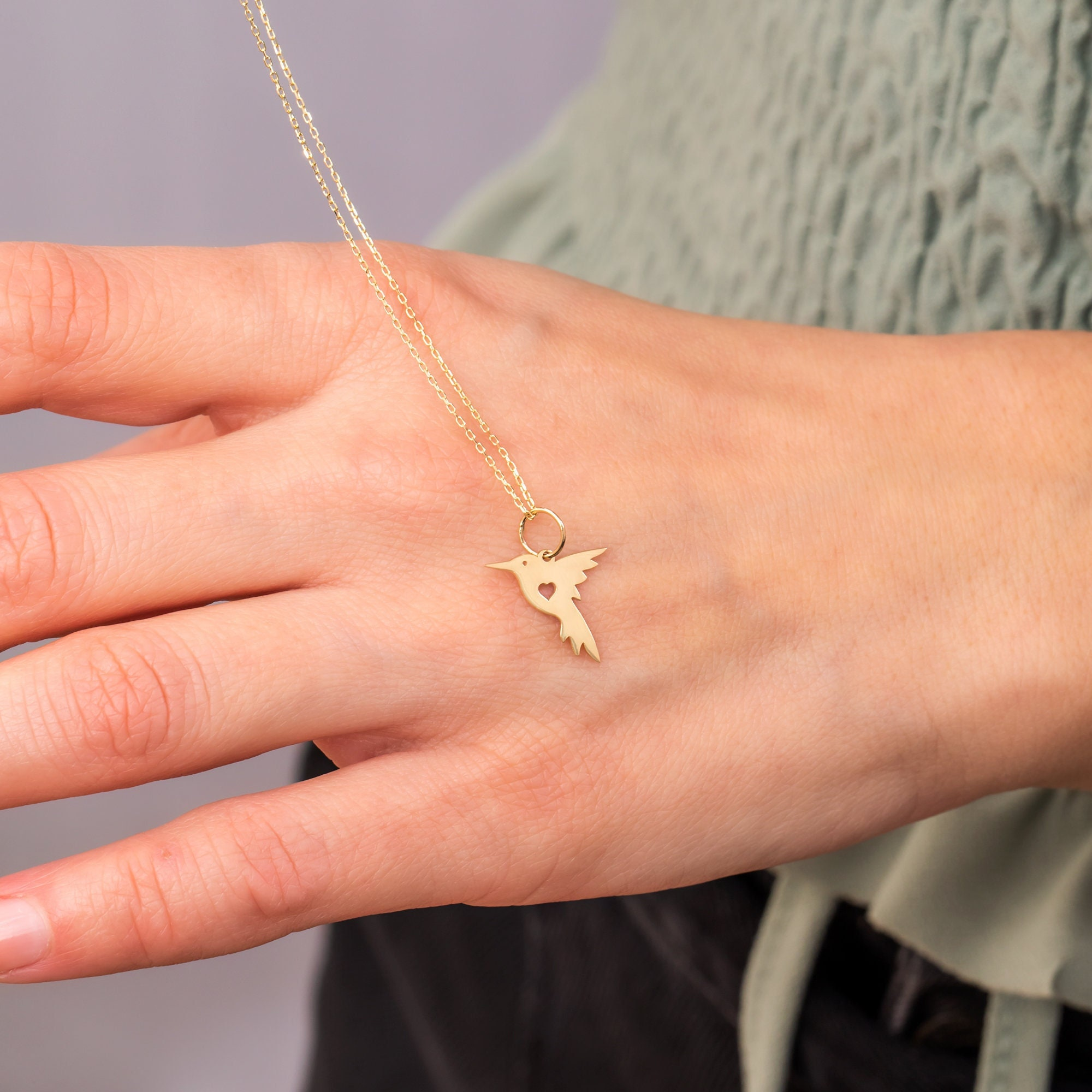 Gold Hummingbird Necklace