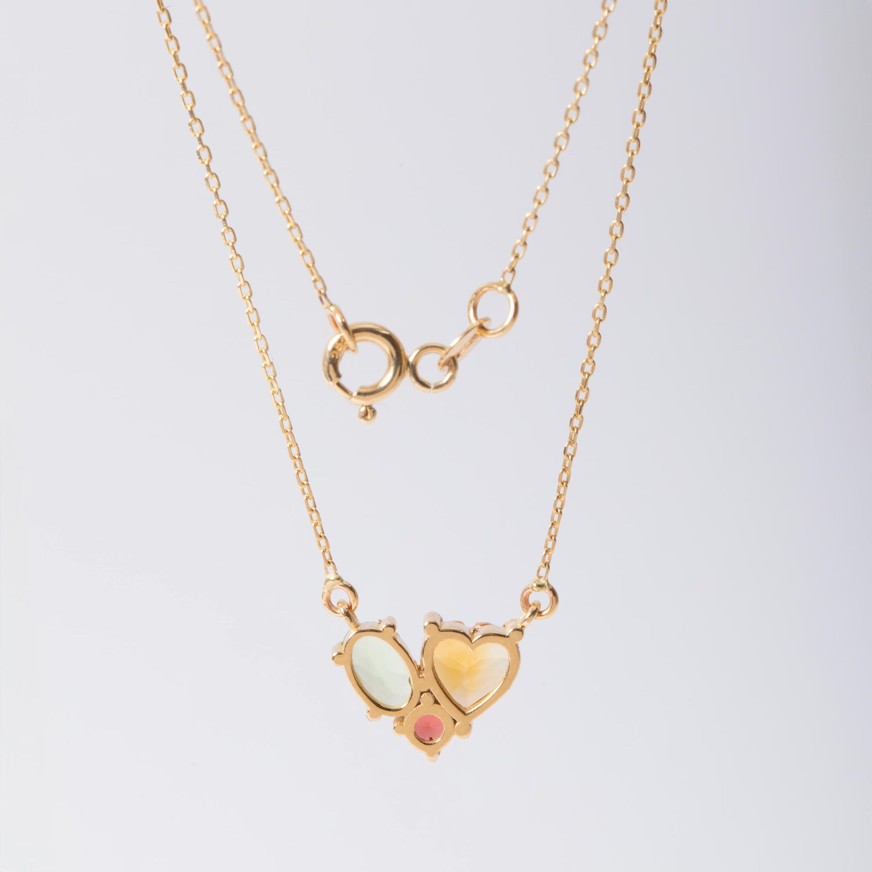 Altın Sitrin Peridot Garnet Taşlı Kolye