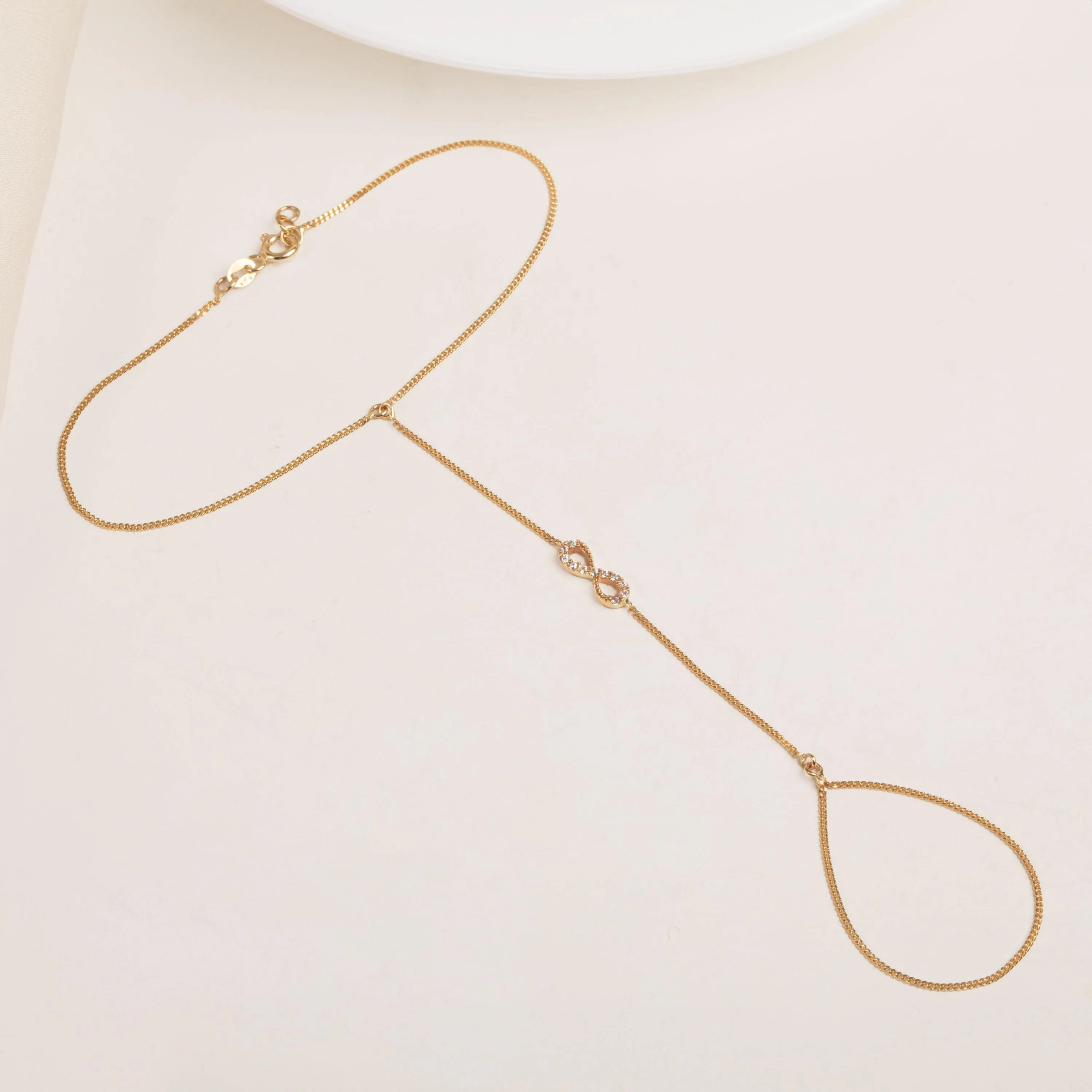 Gold Infinity Hand Chain Bracelet