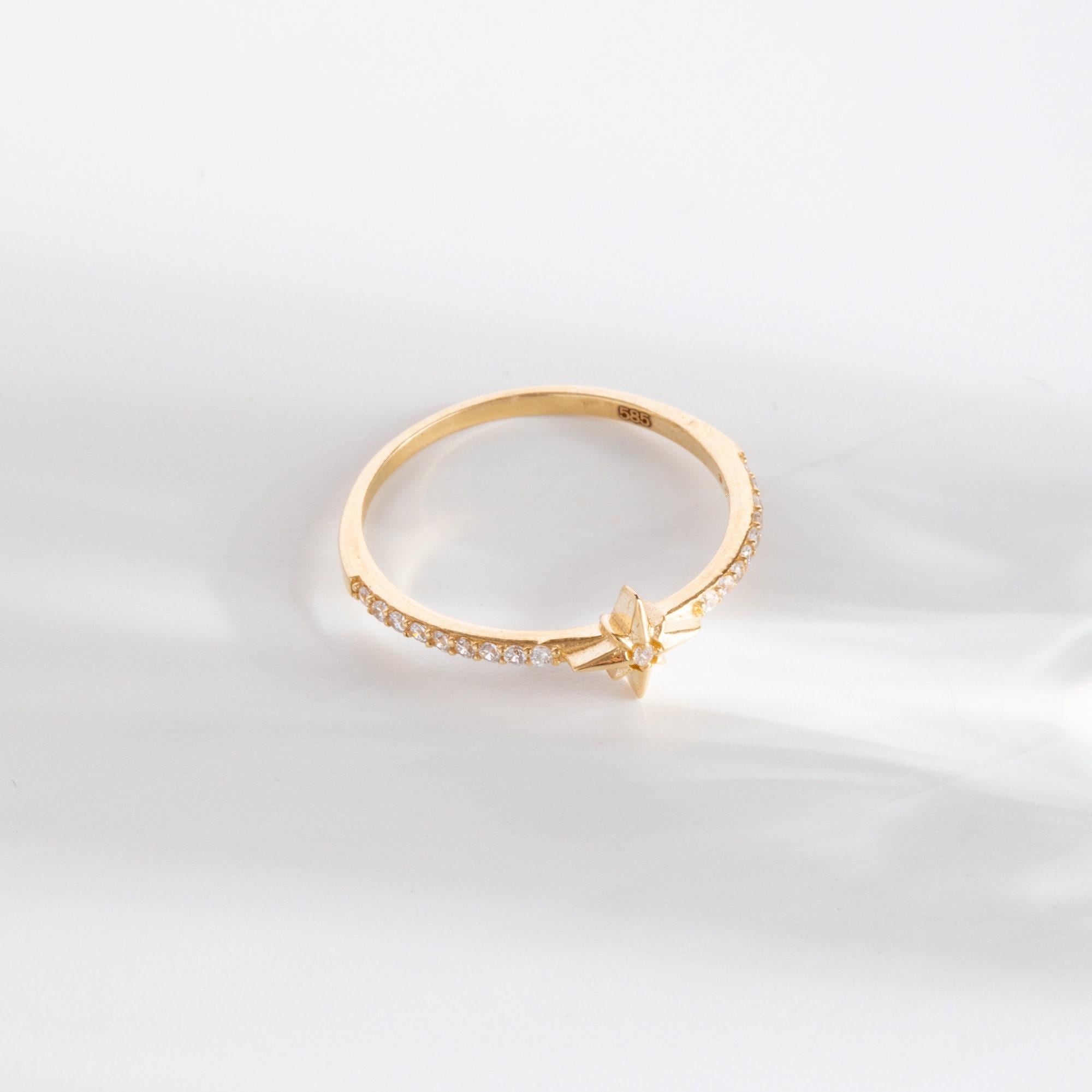 Gold North Star Ring