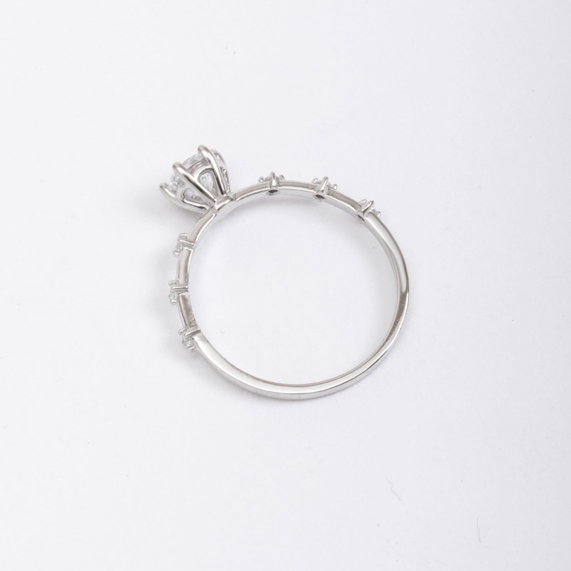 Gold Solitaire CZ Ring