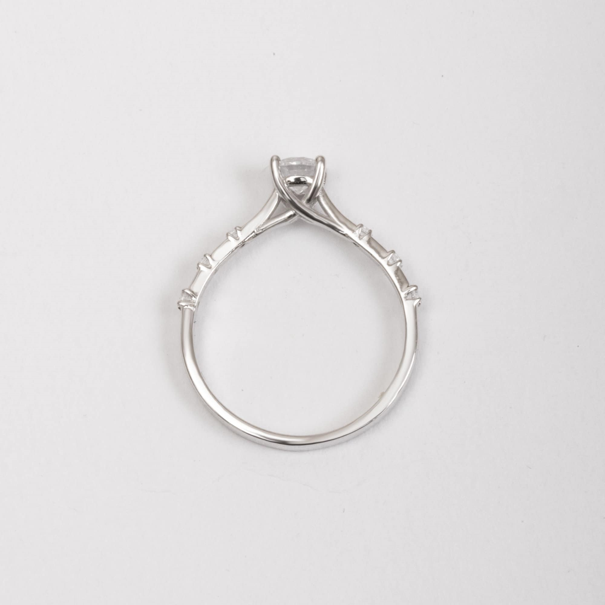 Gold Solitaire CZ Ring