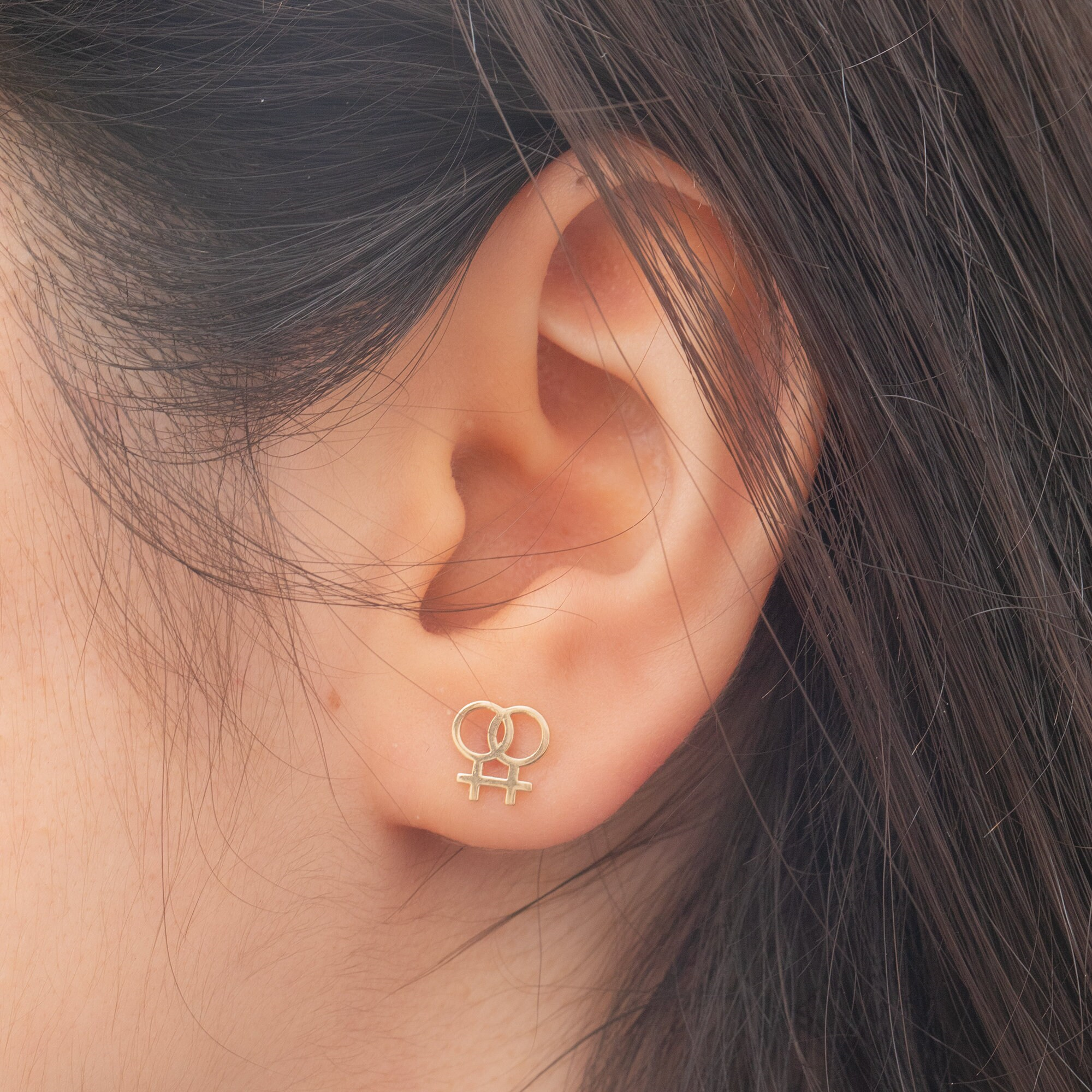 Gold Venus Symbol Earrings