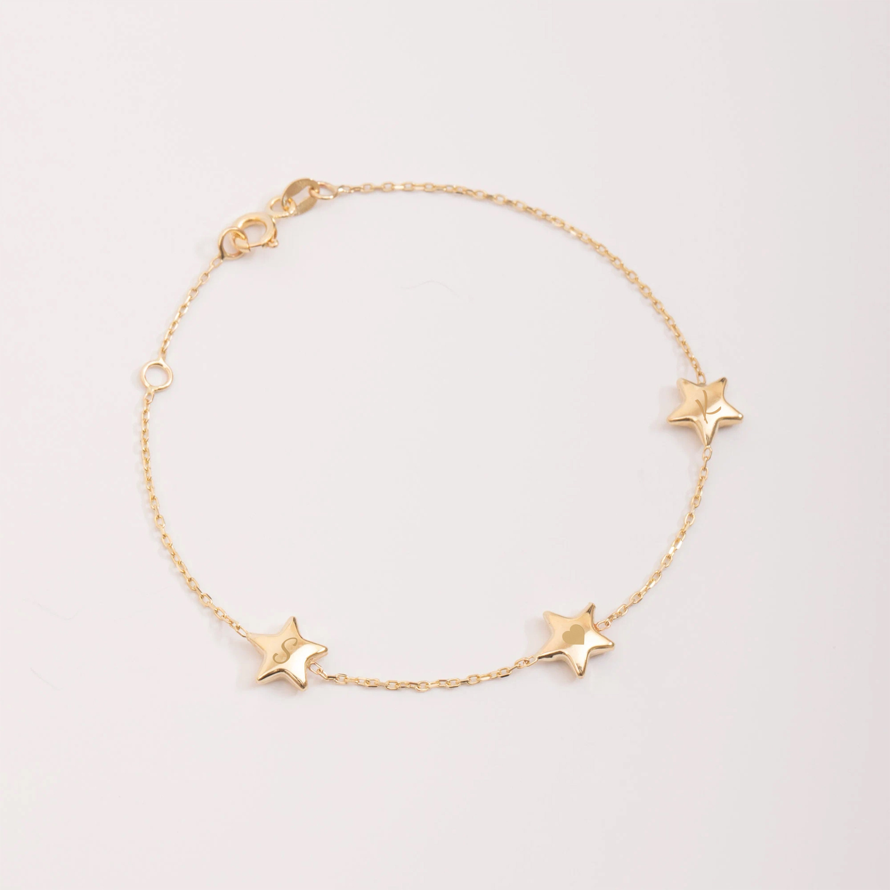 Gold Celestial Star Personalized Bracelet
