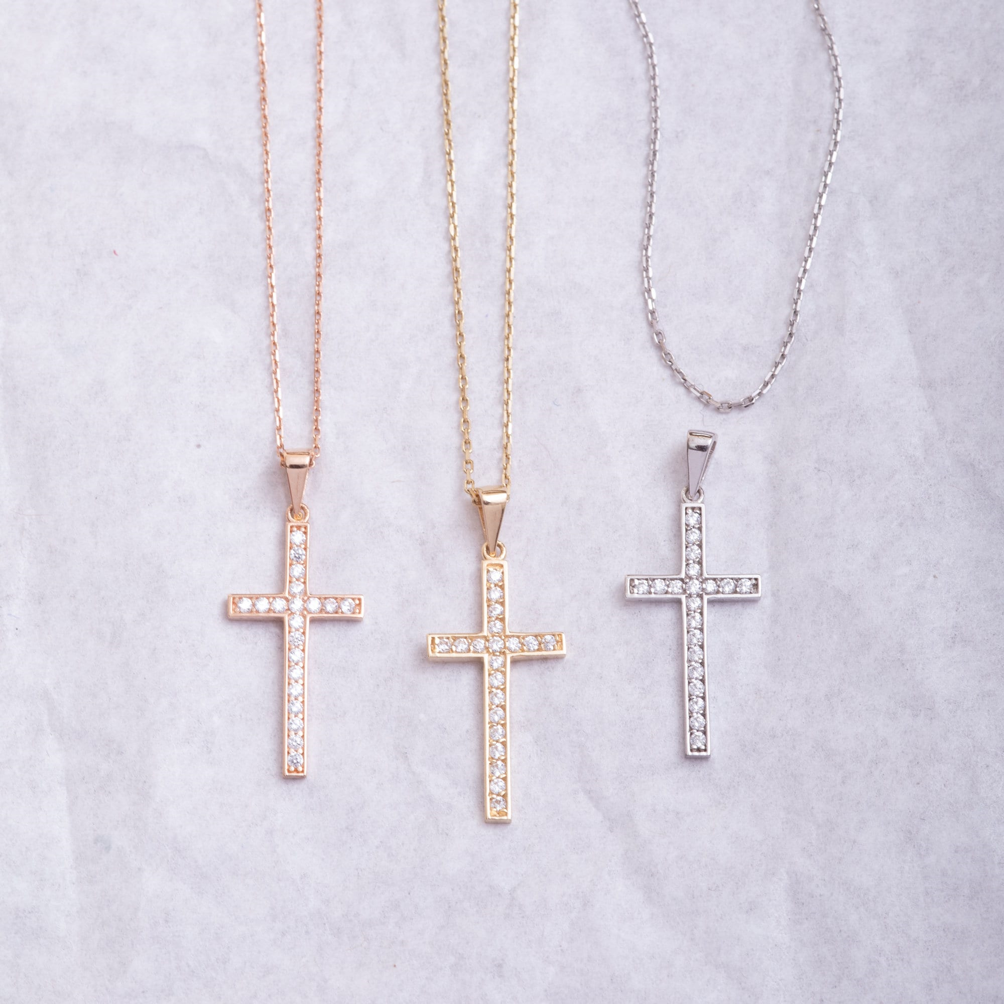 Gold Diamond Cross Necklace