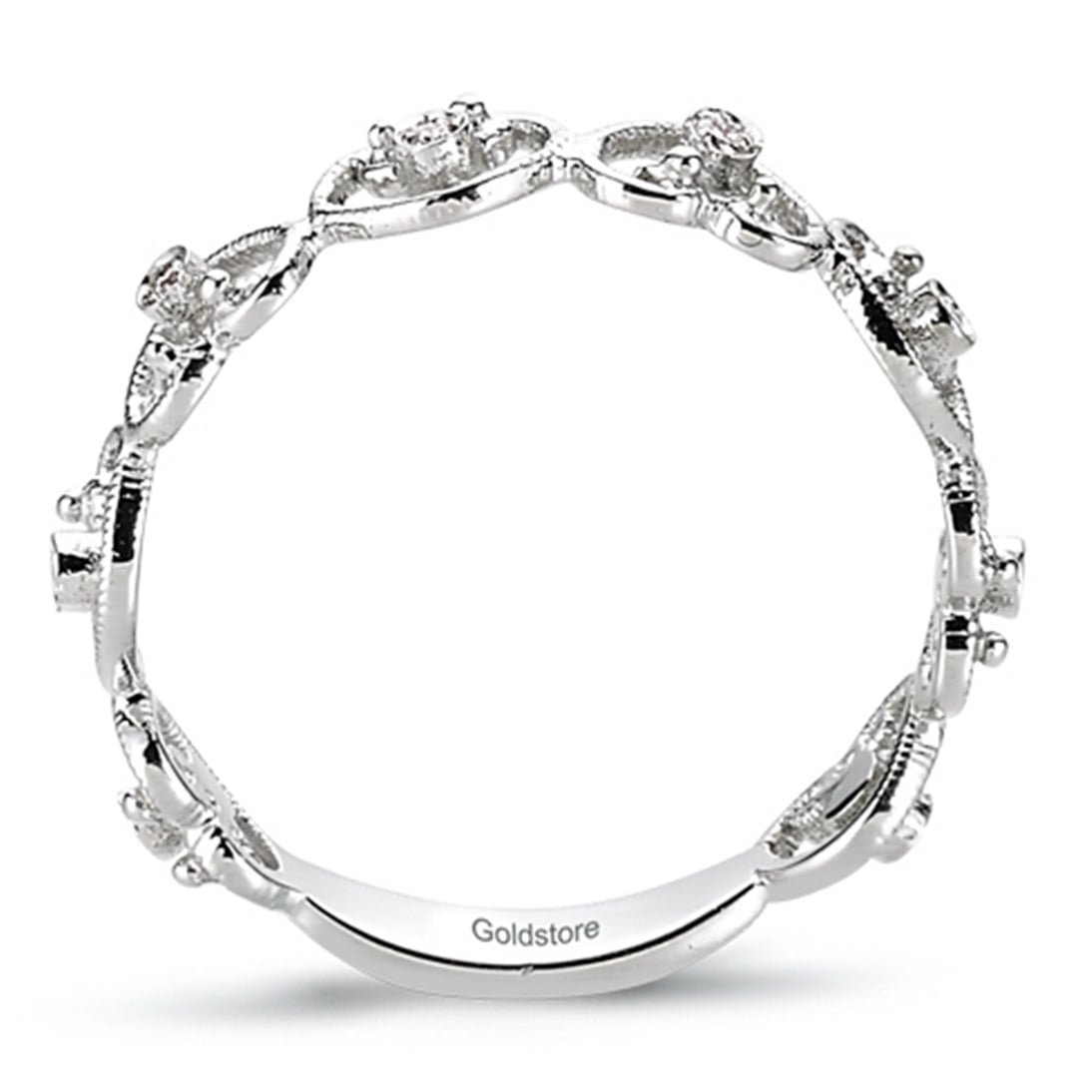 Solid Gold 0.05 ct Diamond Eternity Heart Ring