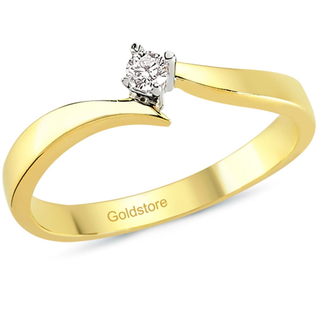 Solid Gold 0.06 ct Diamond Solitaire Ring