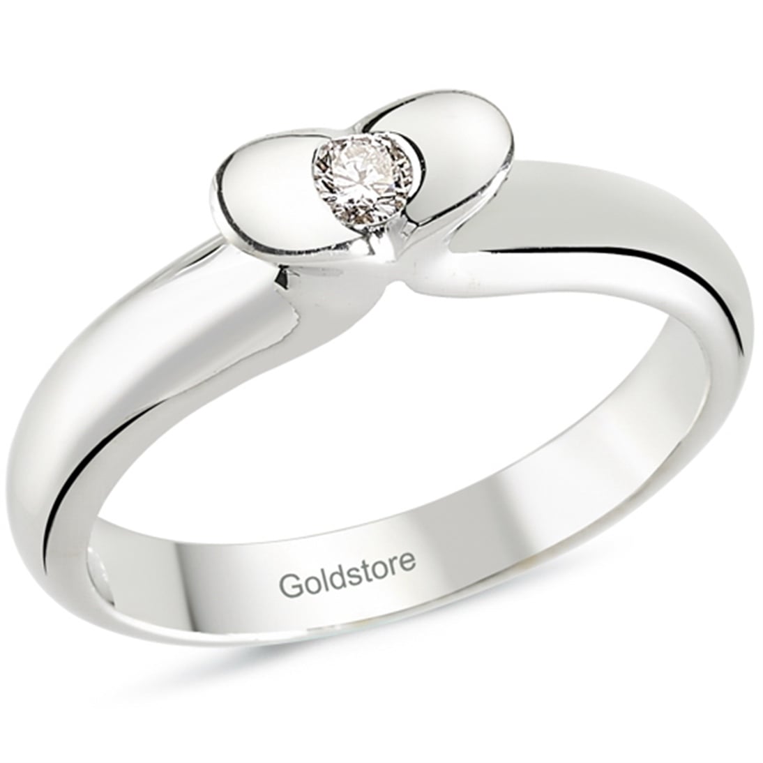 Solid Gold 0.08 ct Diamond Solitaire Ring