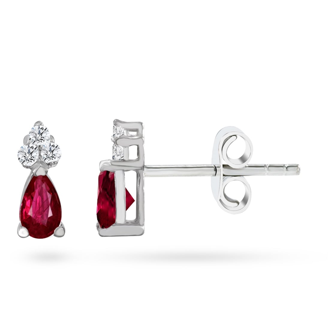 Goldstore-0.08 ct. Pırlanta Yakut Küpe