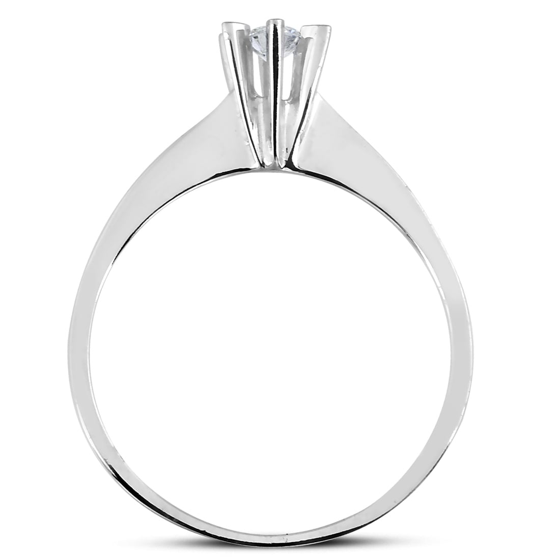 Solid Gold 0.09 ct. Diamond Solitaire Classic Ring