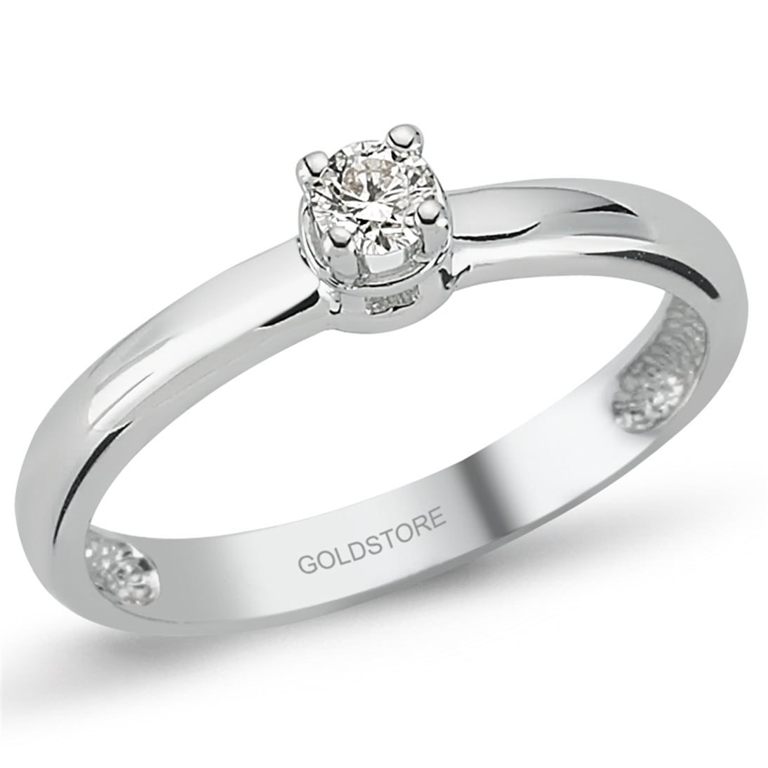 Goldstore-0.1 ct. Pırlanta Tektaş Yüzük