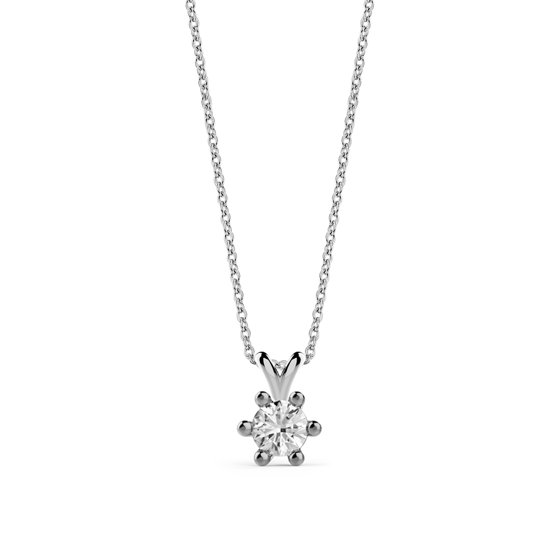 Solid Gold 0.15 carat Diamond Solitaire Classic Necklace