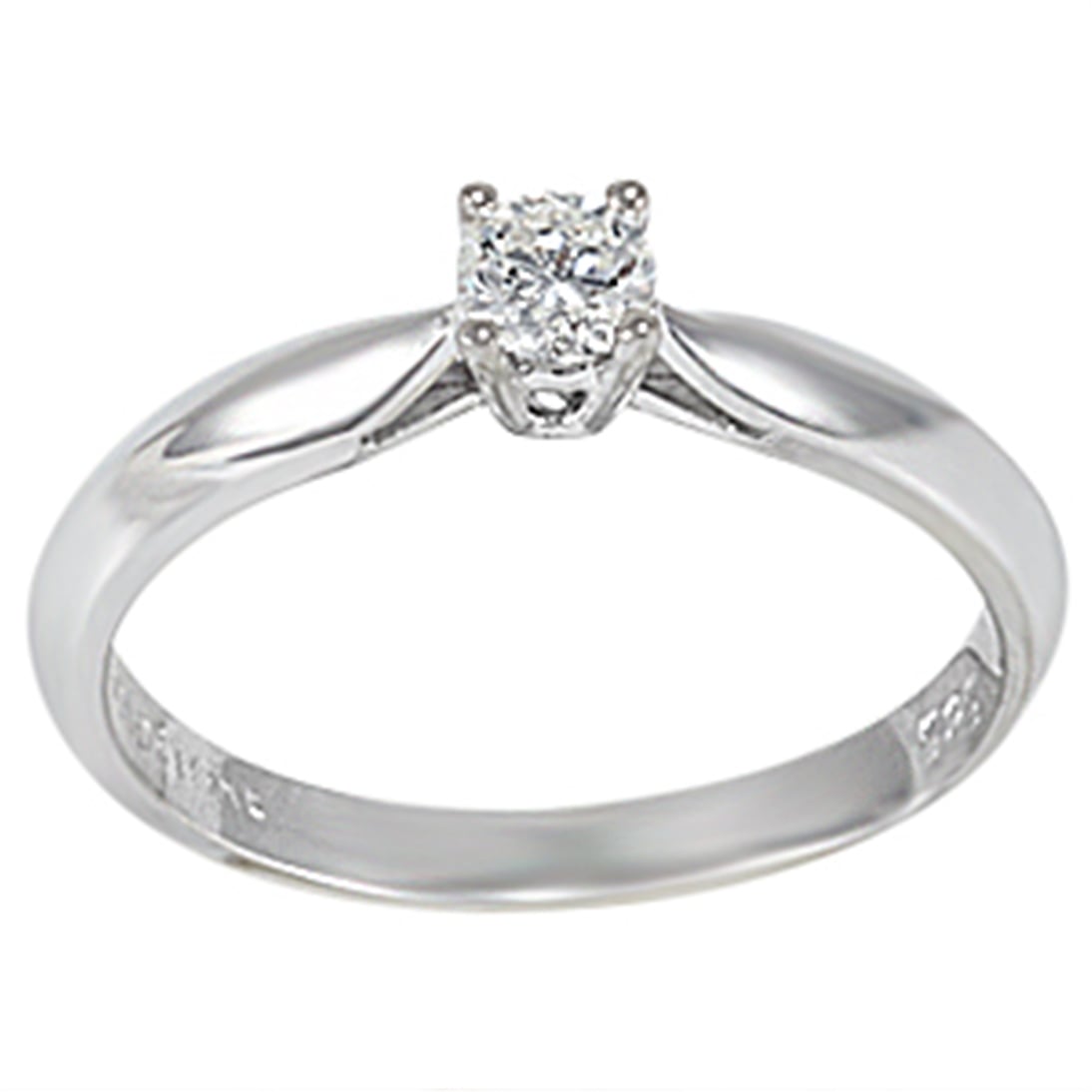 Solid Gold 0.18 ct Diamond Solitaire Classic Ring