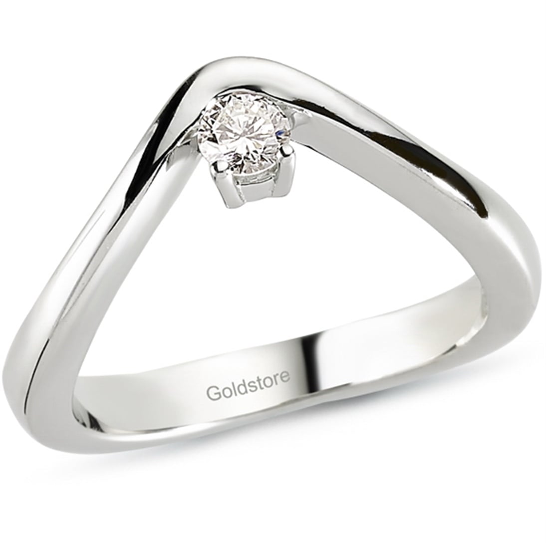 Solid Gold 0.18 ct Diamond Solitaire Ring