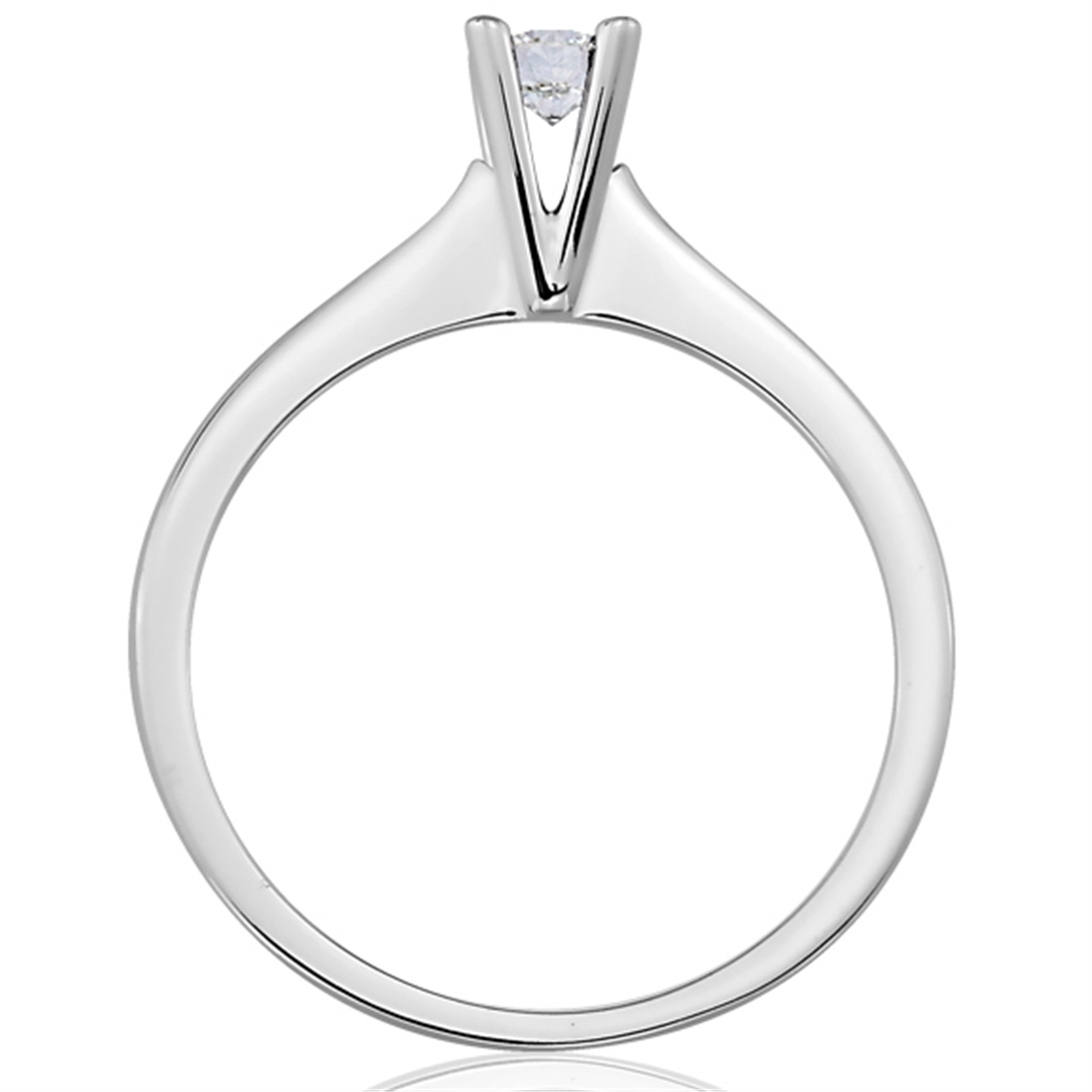 Solid Gold 0.2 ct Diamond Solitaire Classic Ring