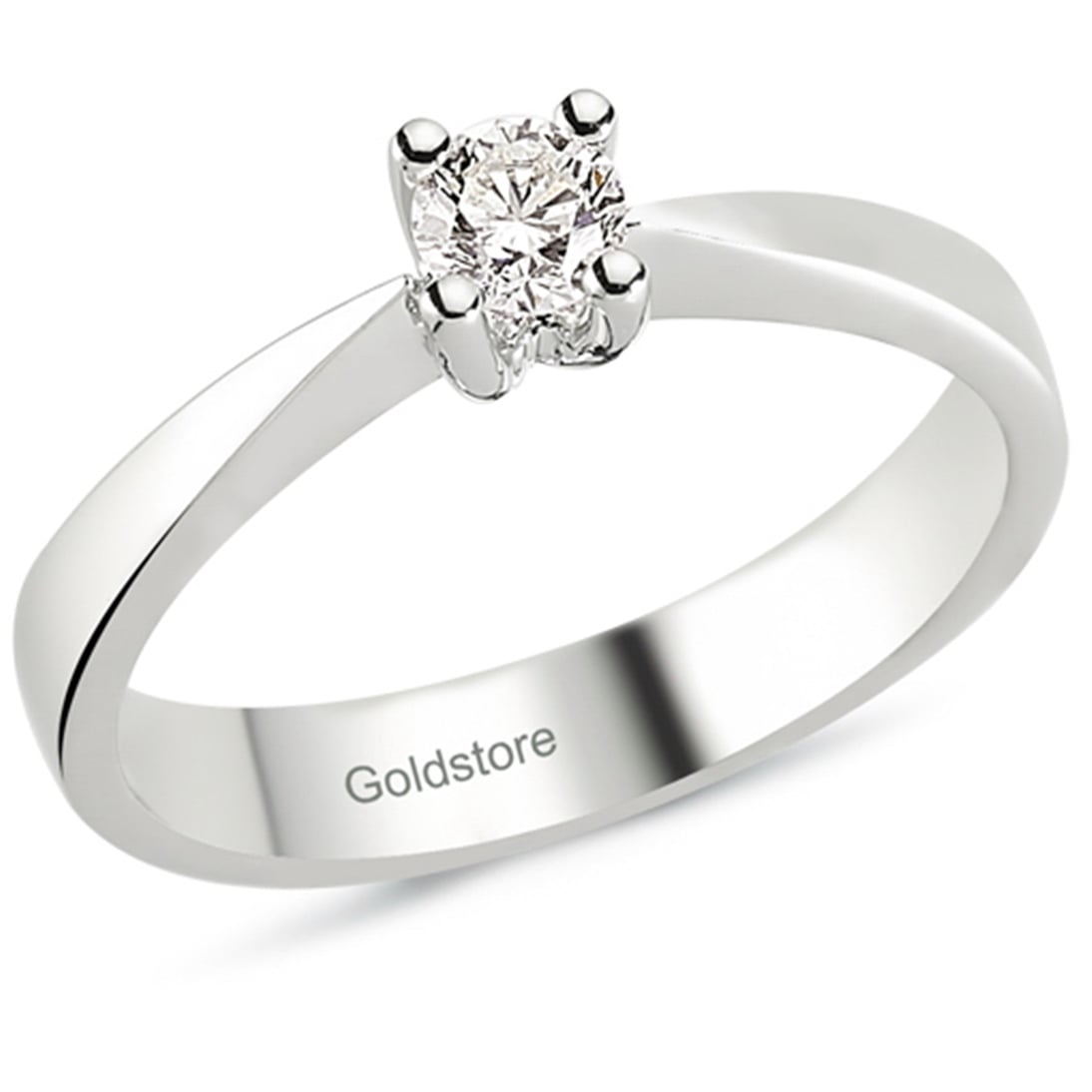 Solid Gold 0.21 ct Diamond Solitaire Classic Ring