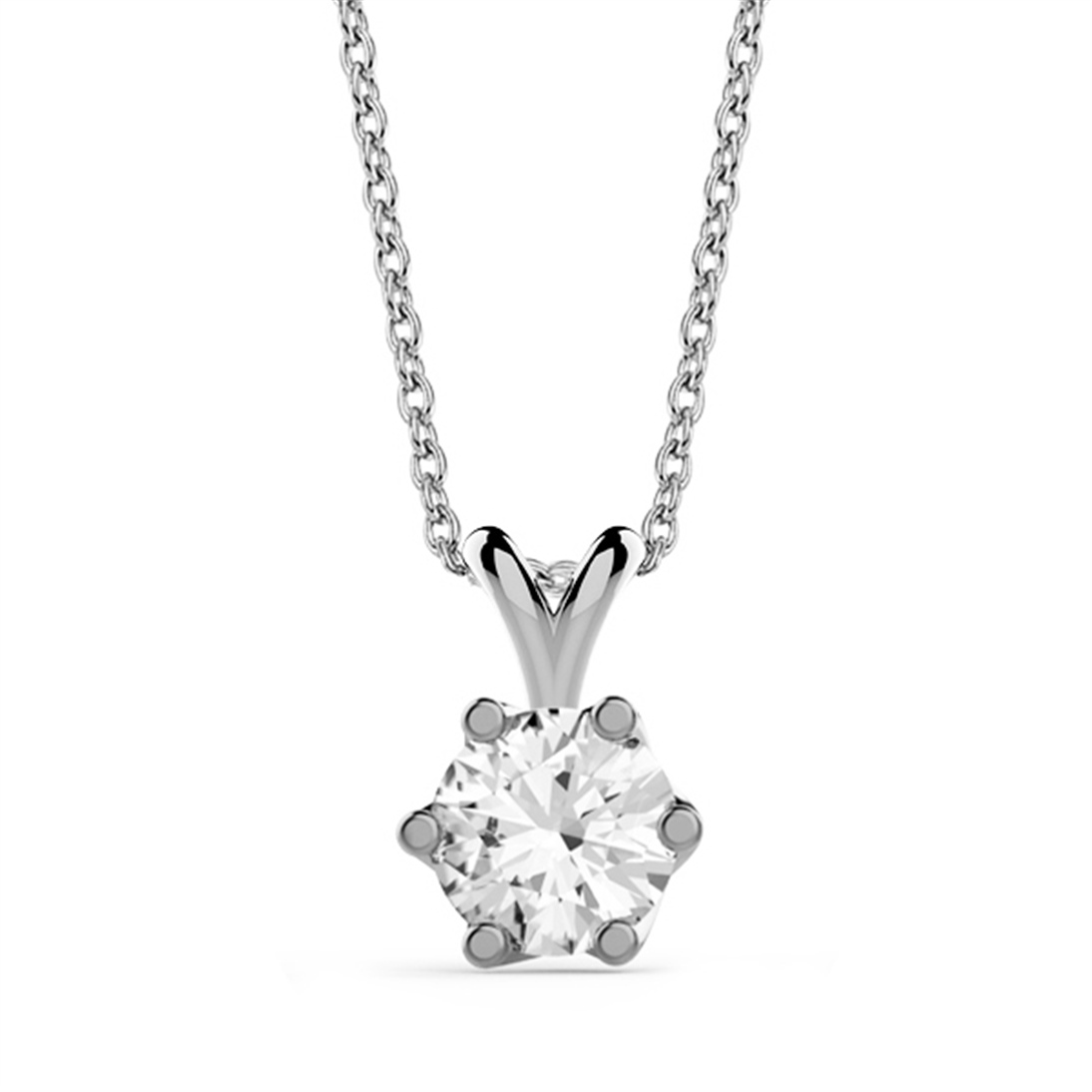 Solid Gold 0.22 carat Diamond Solitaire Classic Necklace