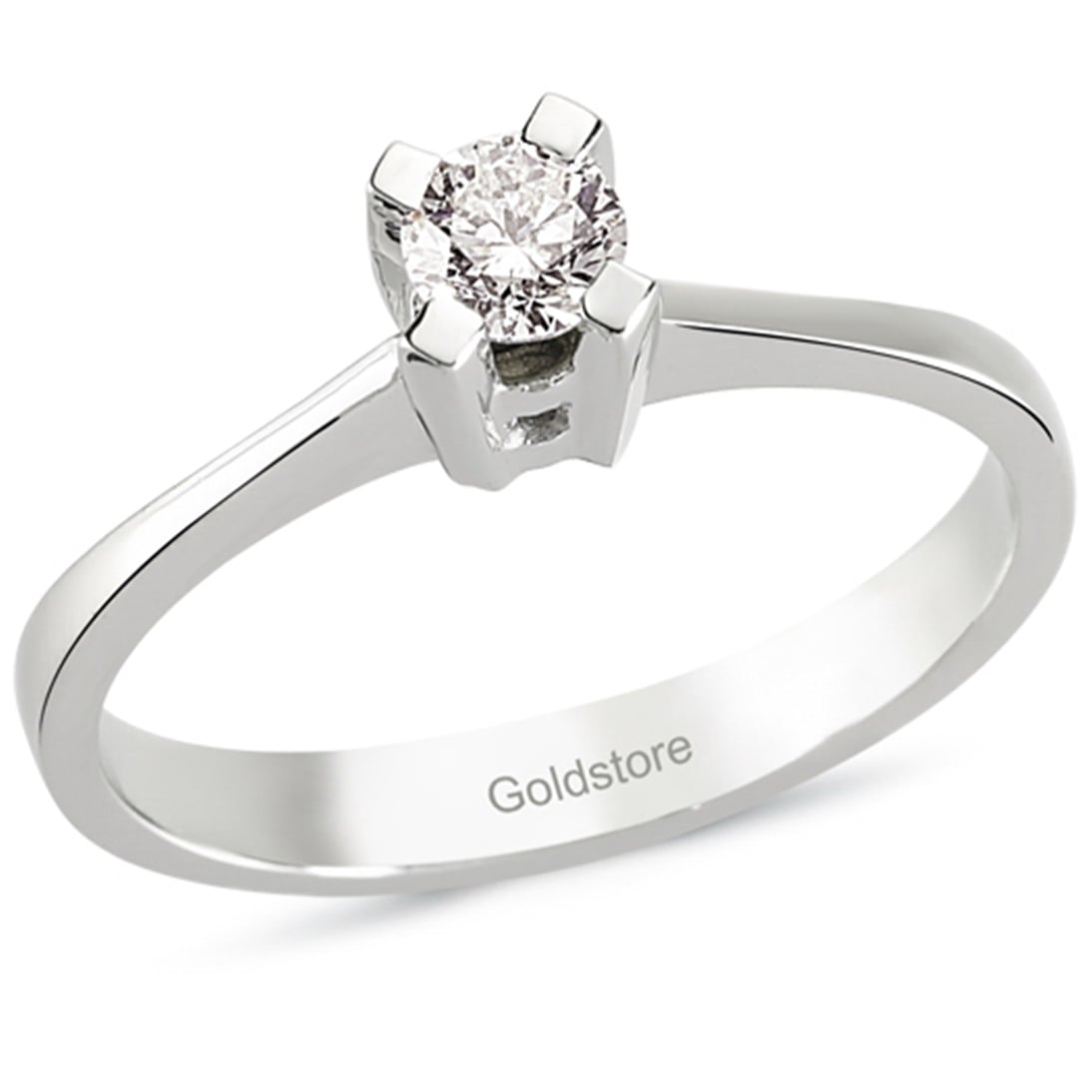 Solid Gold 0.25 ct Diamond Solitaire Classic Ring