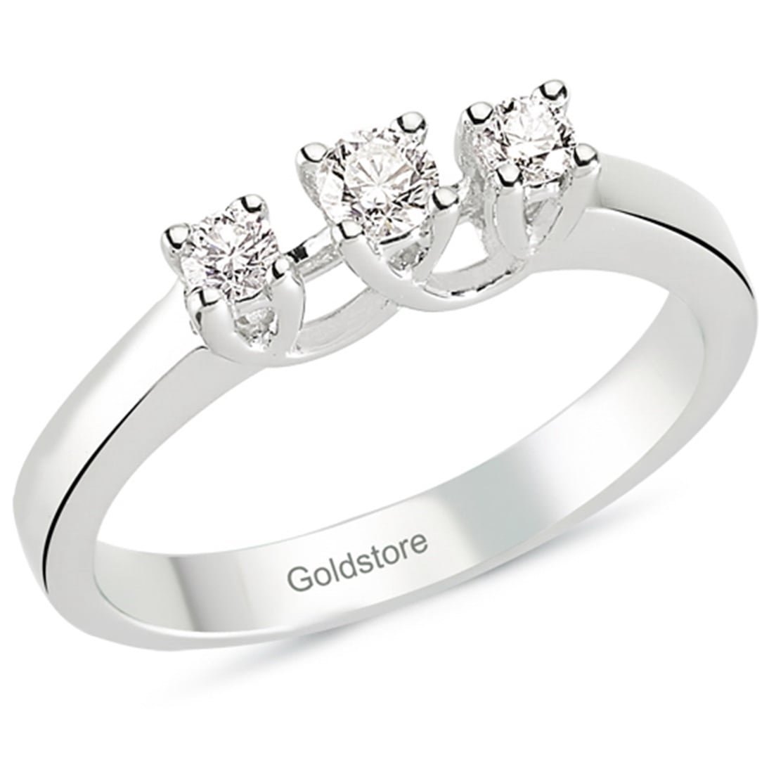 Solid Gold 0.25 ct Diamond Three Stone Ring
