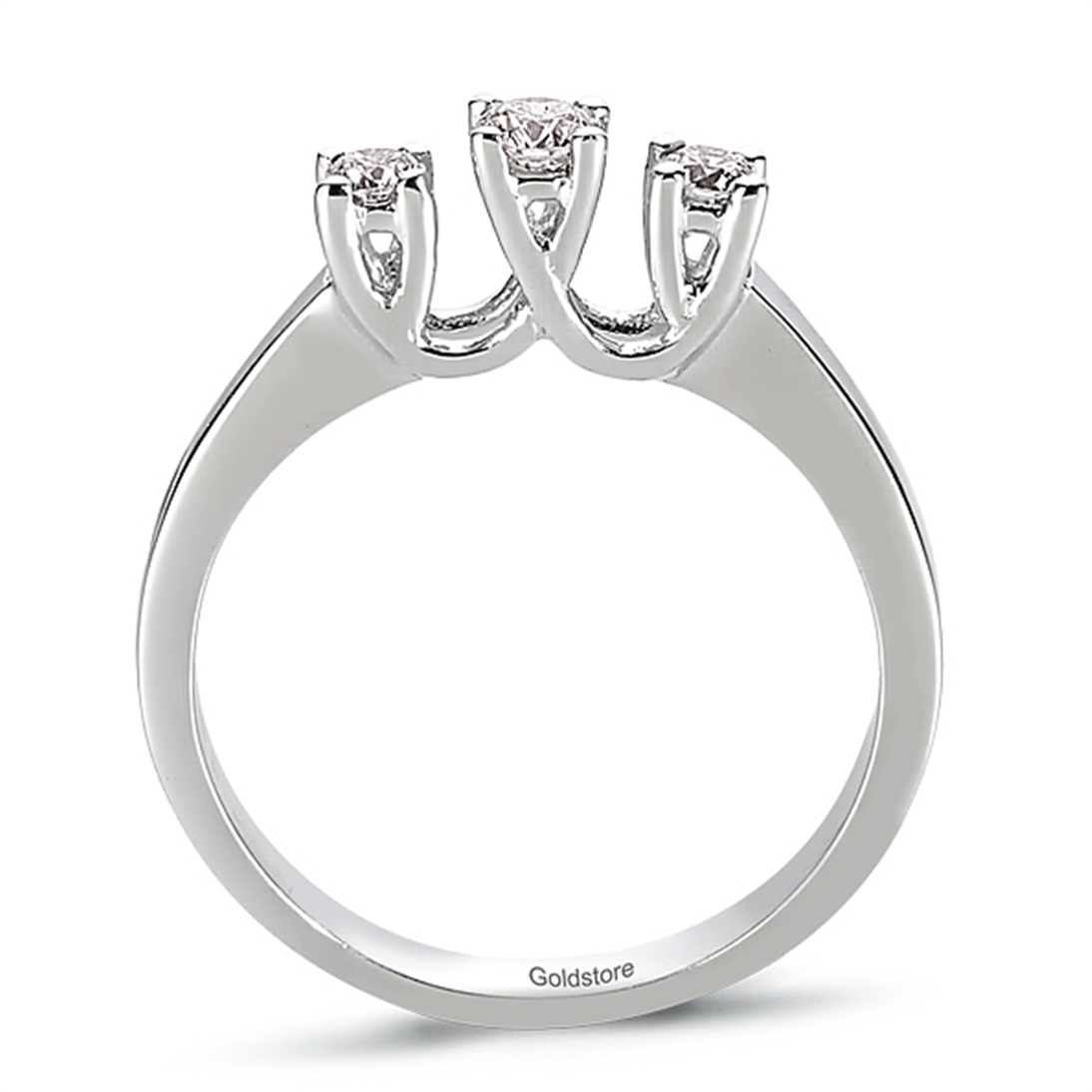 Solid Gold 0.25 ct Diamond Three Stone Ring