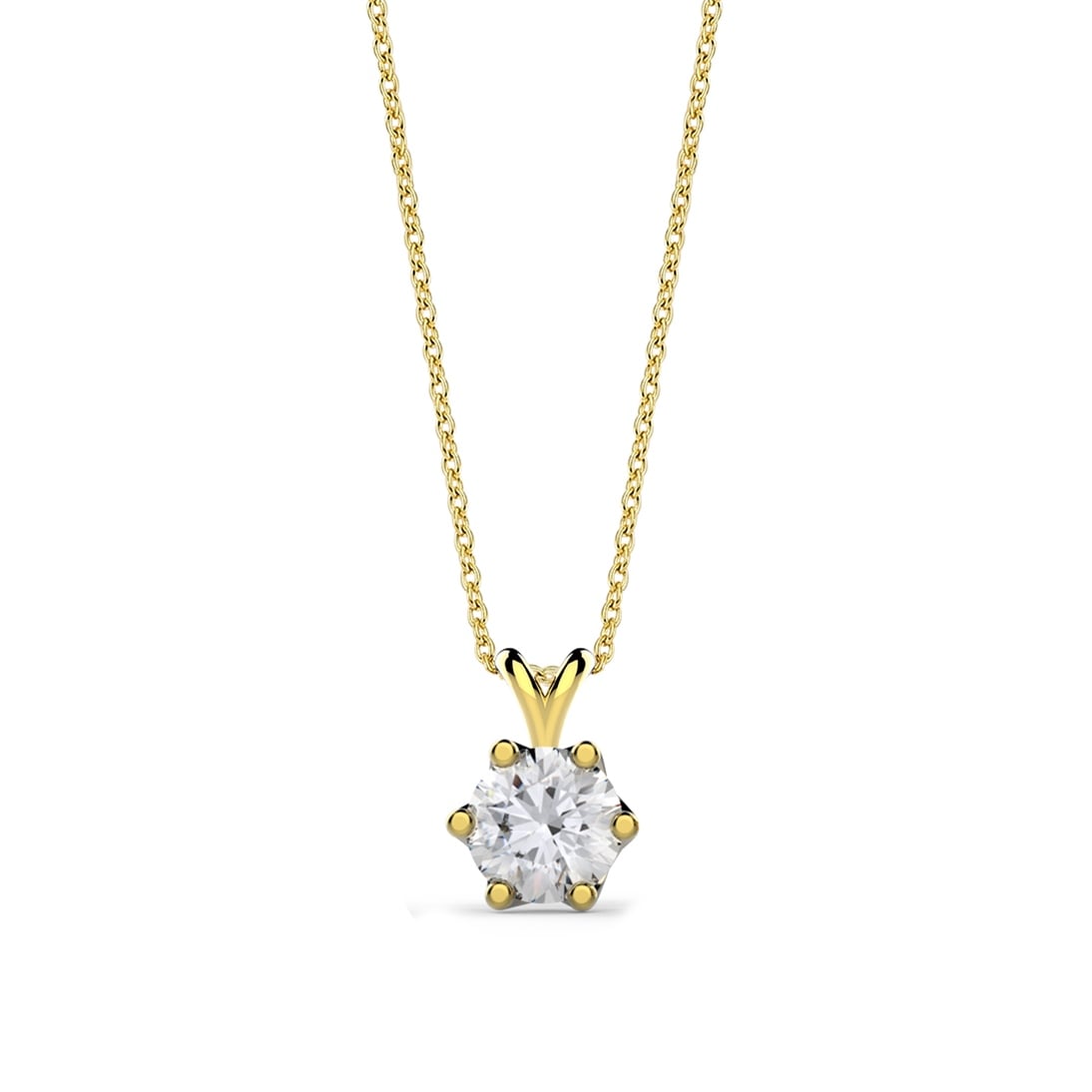 Solid Gold 0.3 carat Diamond Solitaire Classic Necklace