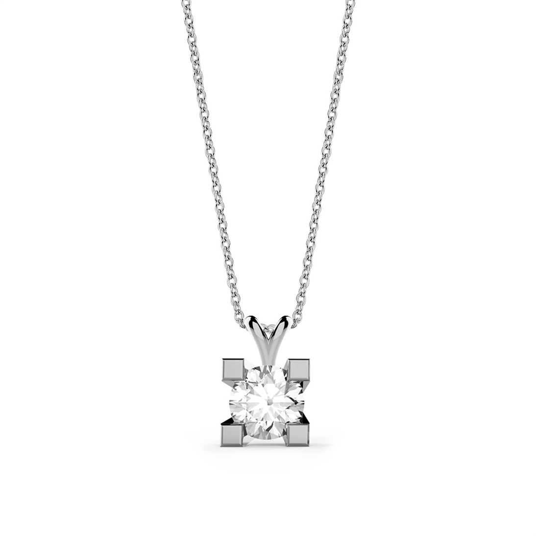 Solid Gold 0.3 carat Diamond Solitaire Classic Necklace